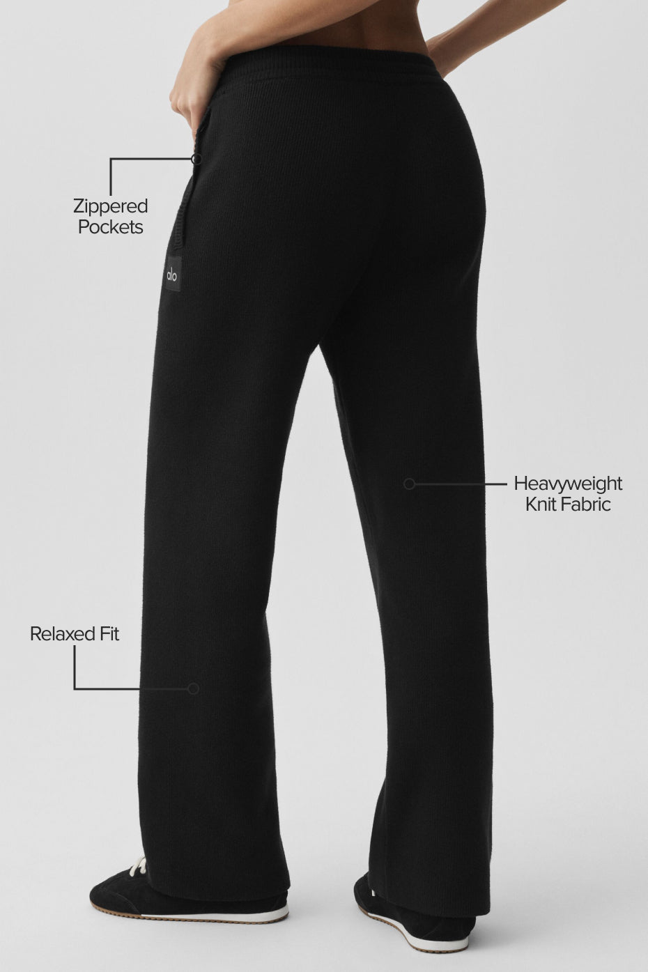 alo Scholar Straight Leg Sweatpant - Black