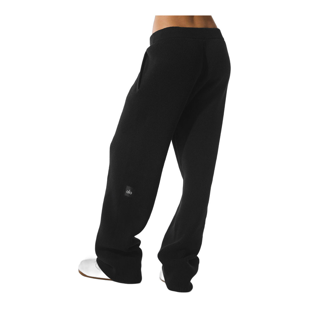 alo Domain Rib Knit Sweatpant - Black