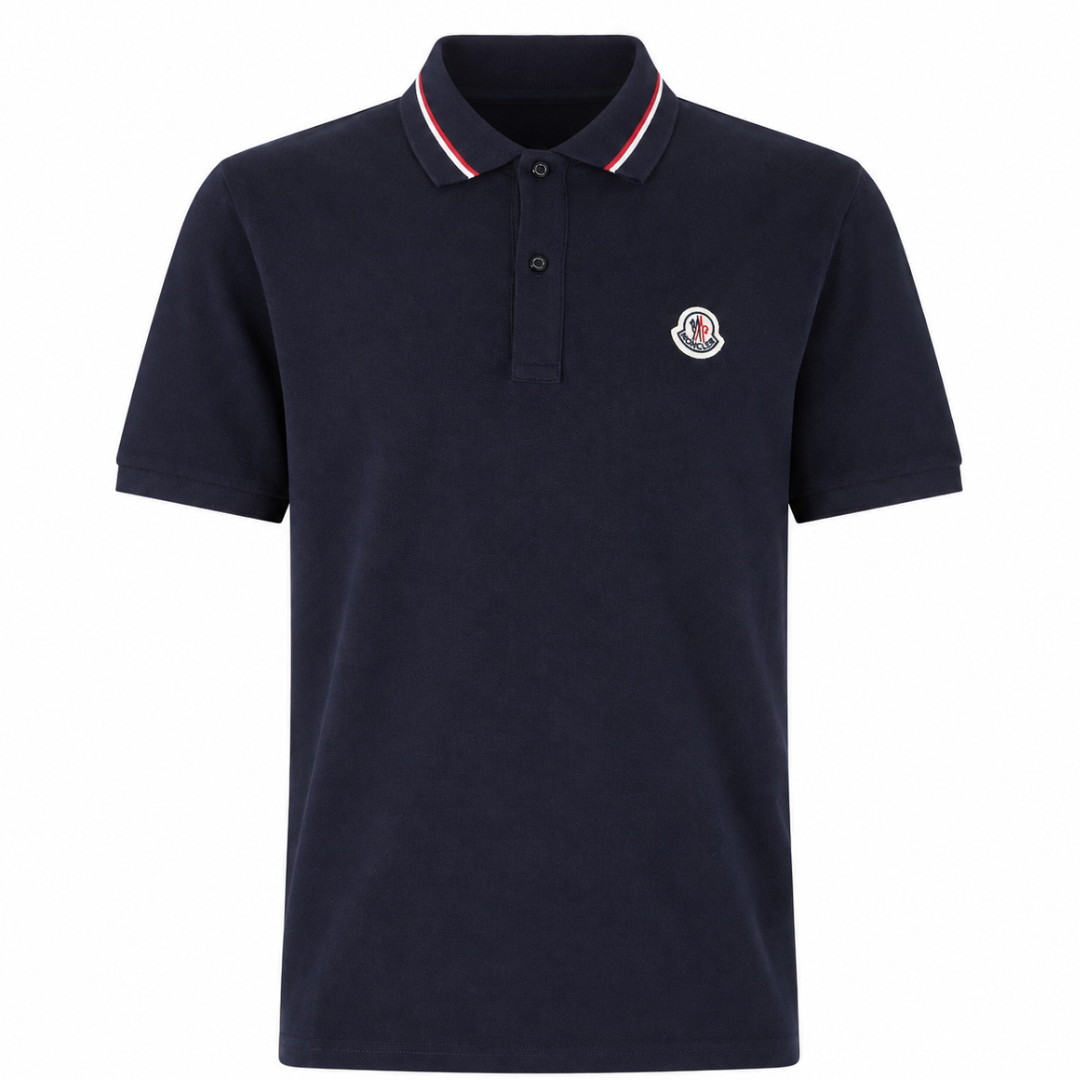 MONCLER LOGO POLO SHIRT NAVY BLUE
