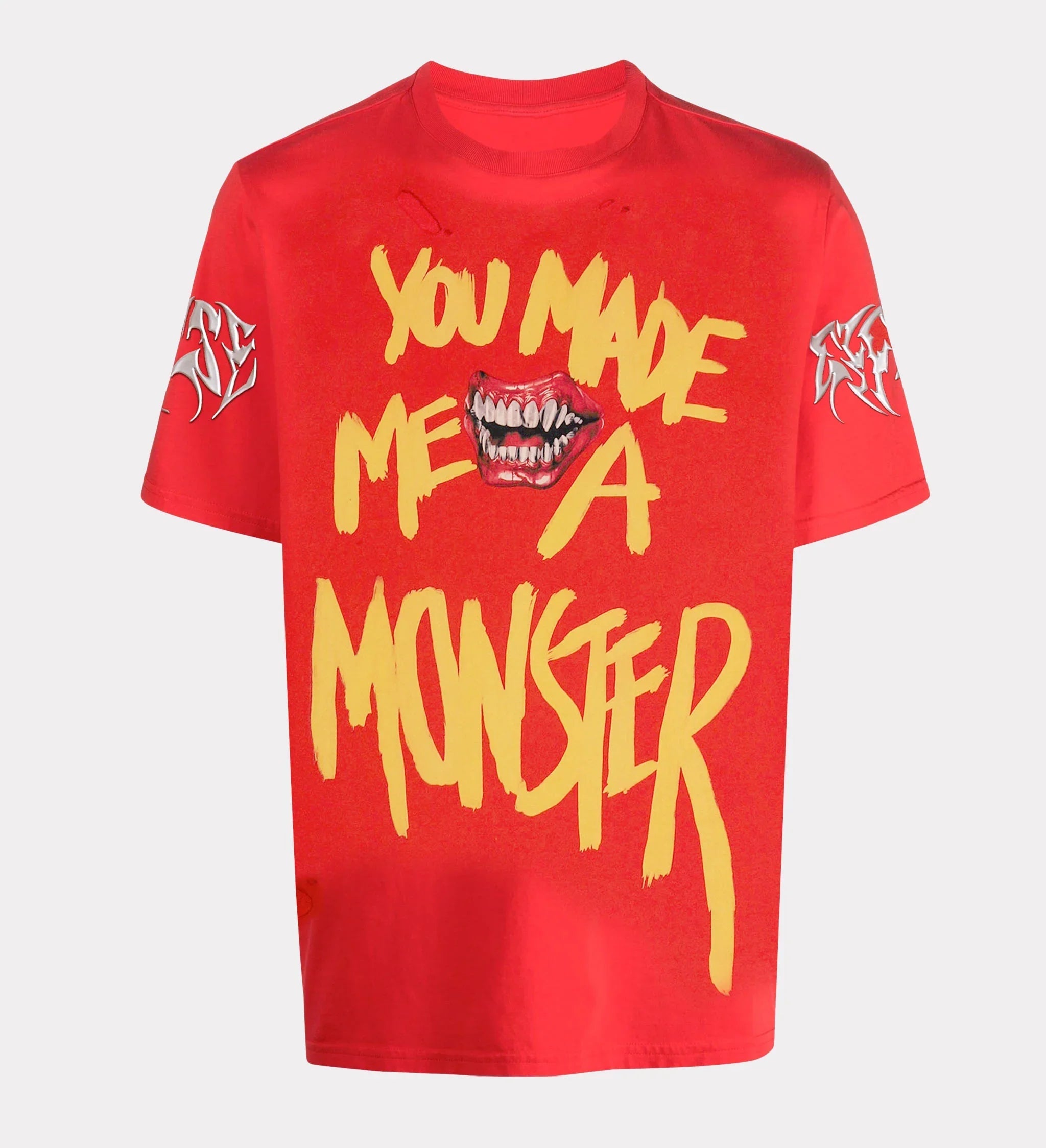 'Monstrosity' Distressed Metal Embroidered T-shirt