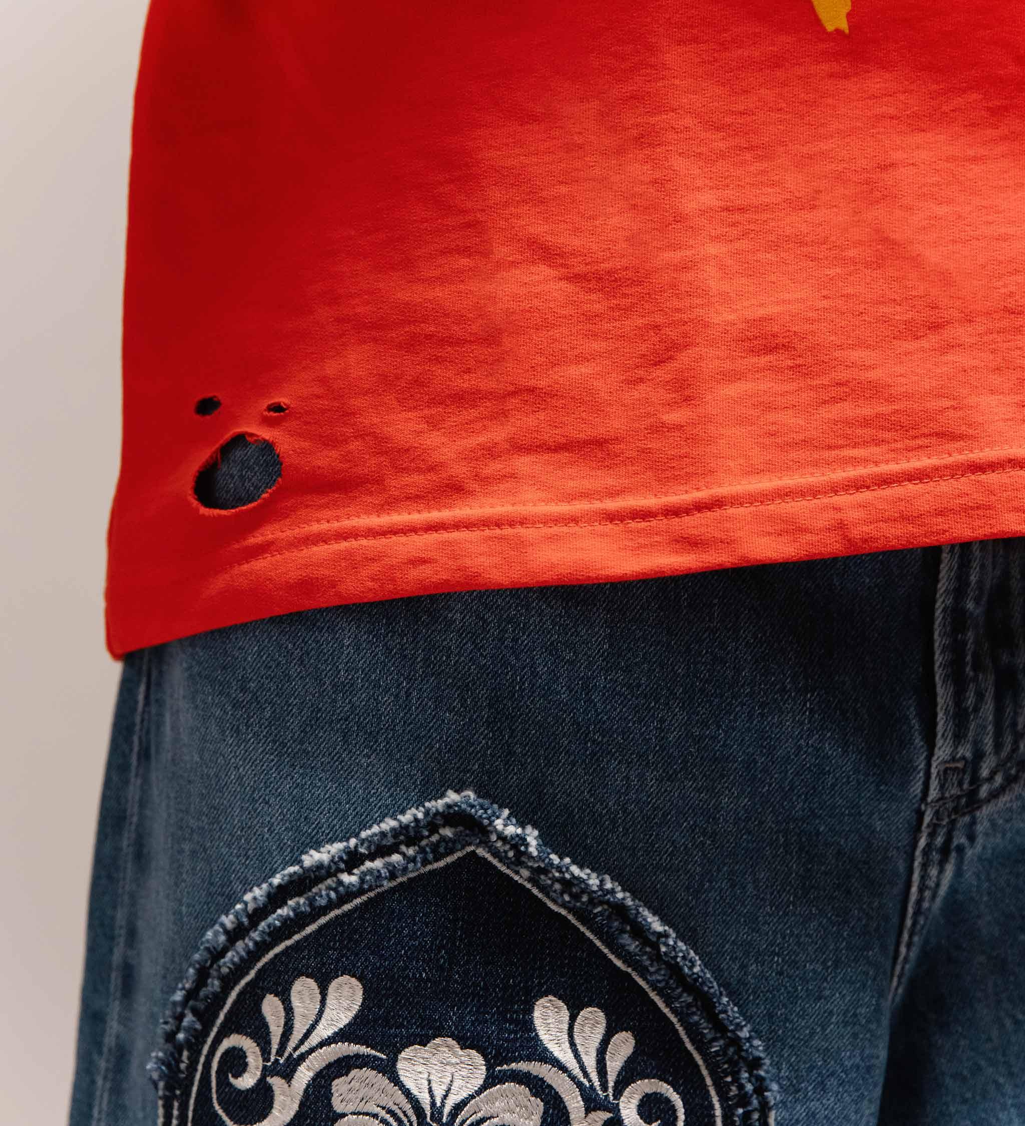 'Monstrosity' Distressed Metal Embroidered T-shirt