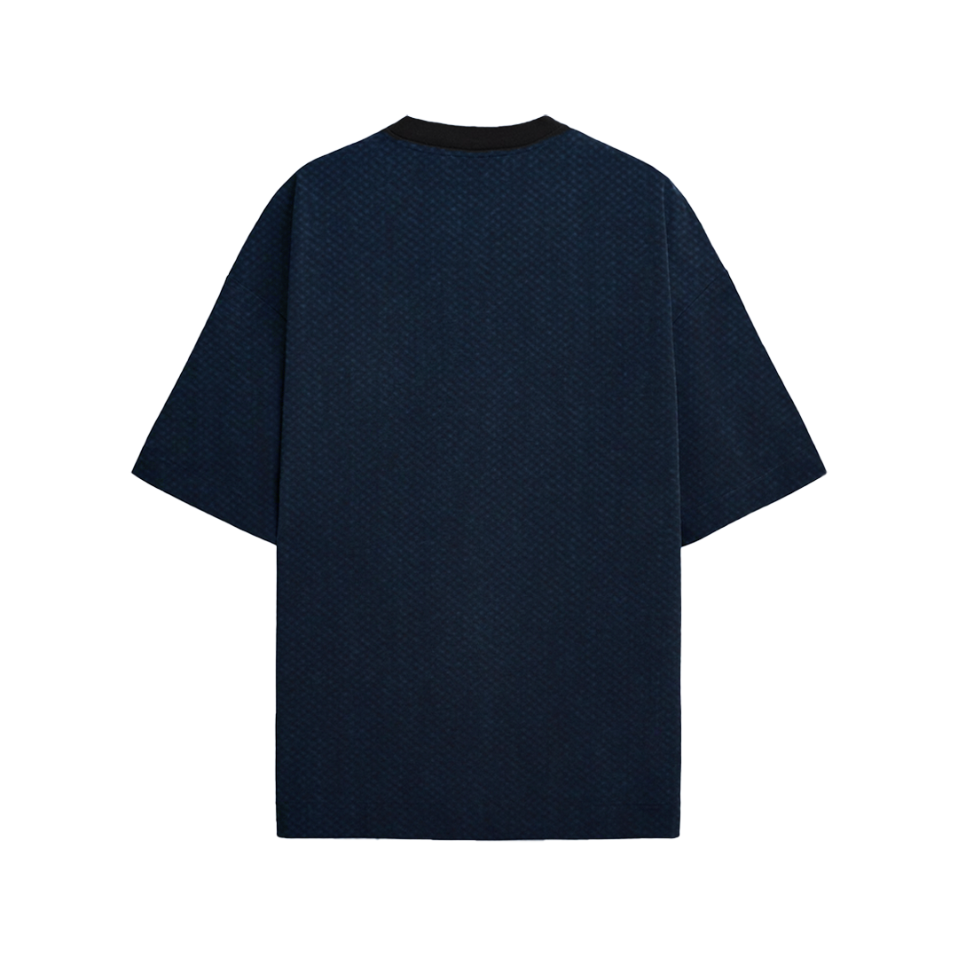 Denim Patch Oversized T-Shirt - (Blue)