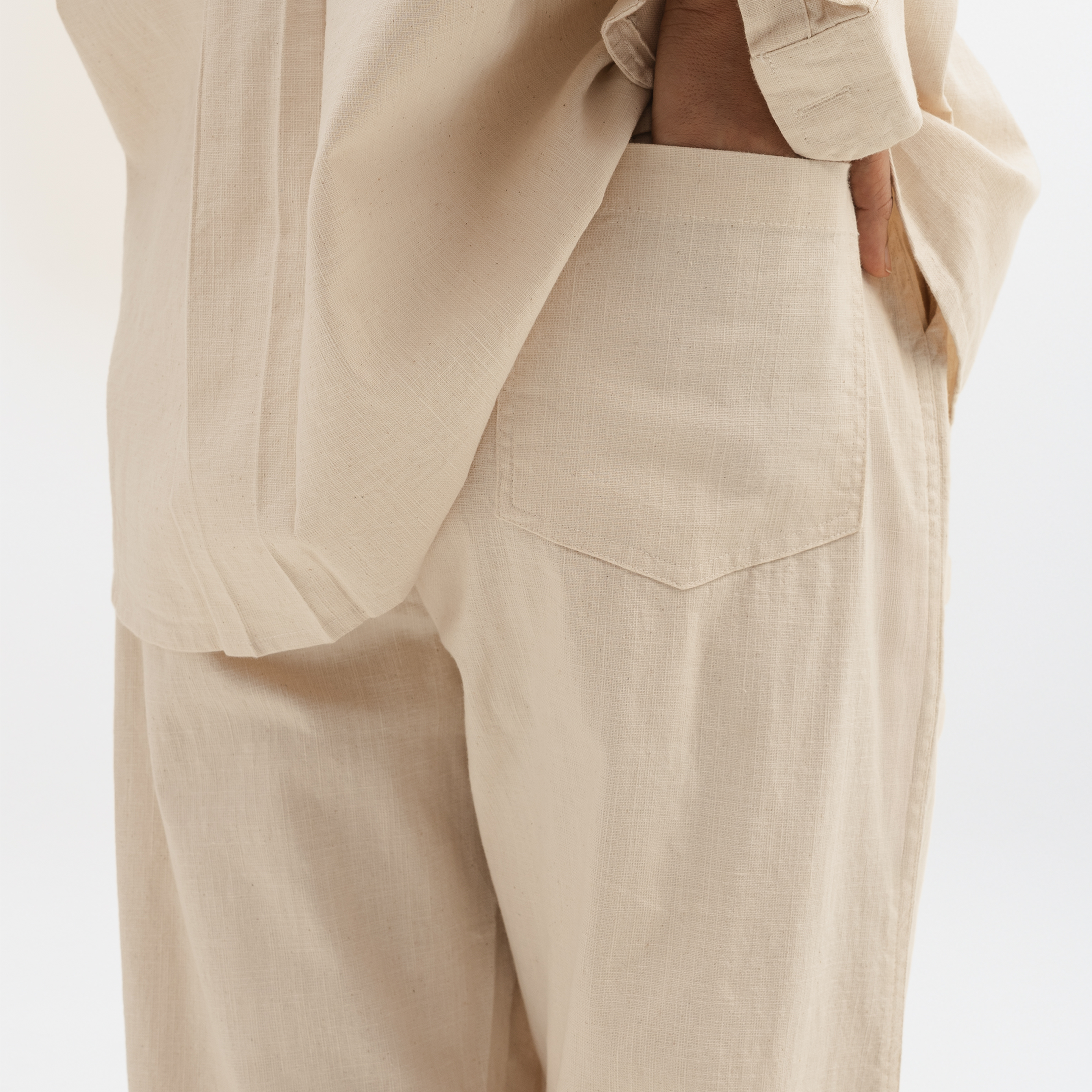 CURVED COTTON PANTS