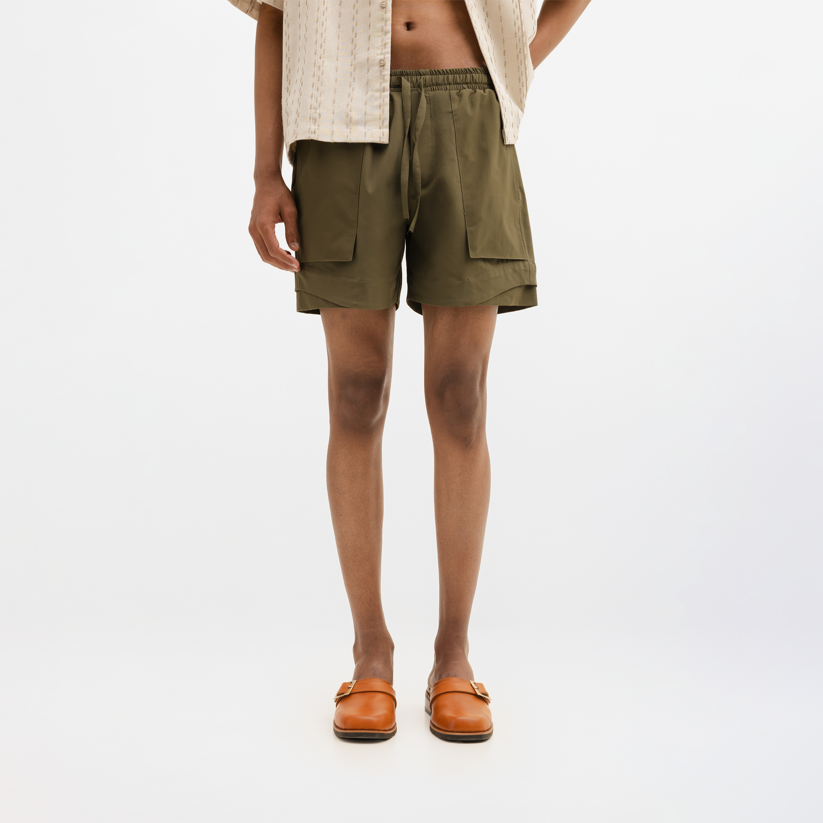 NYLON SHORTS- OLIVE