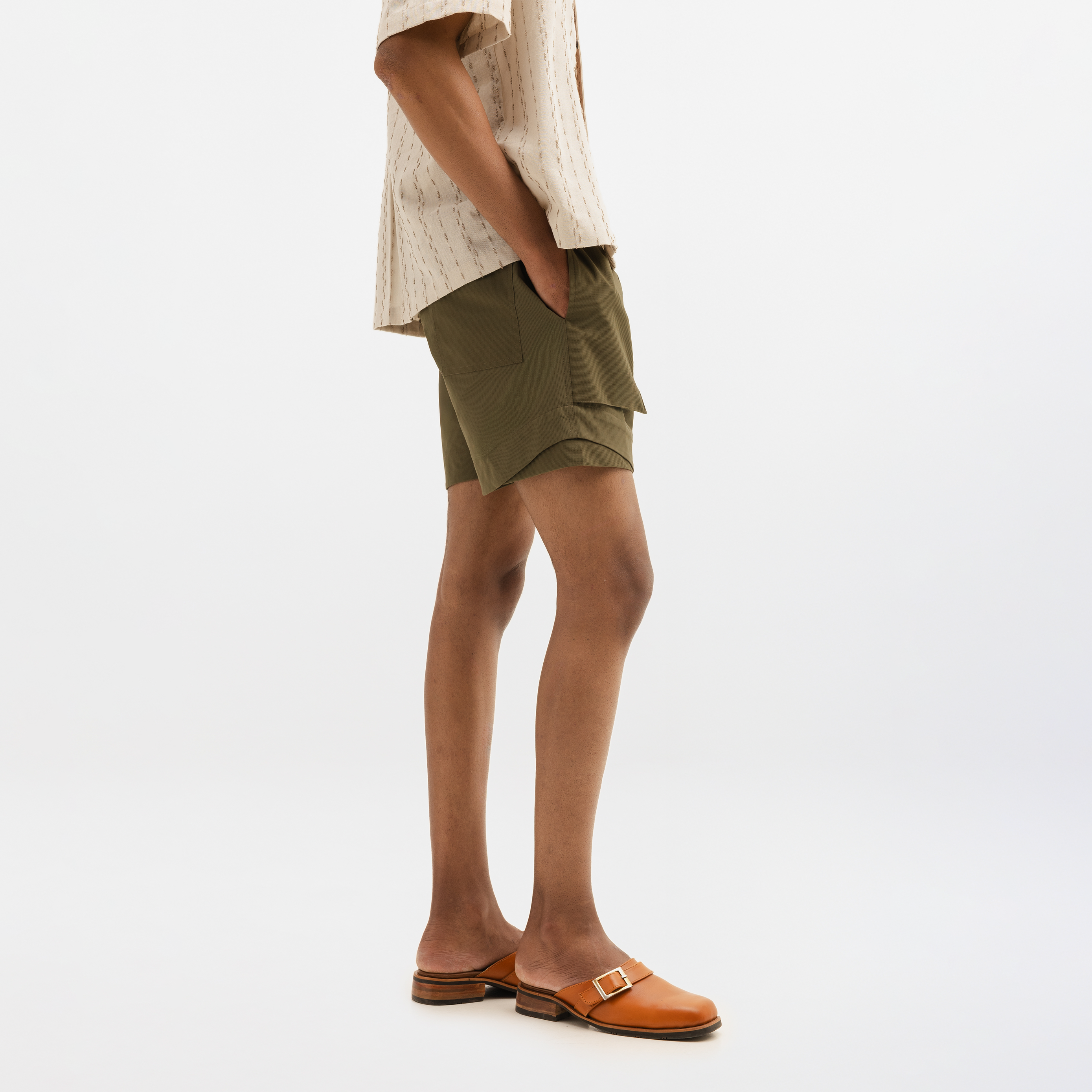 NYLON SHORTS- OLIVE