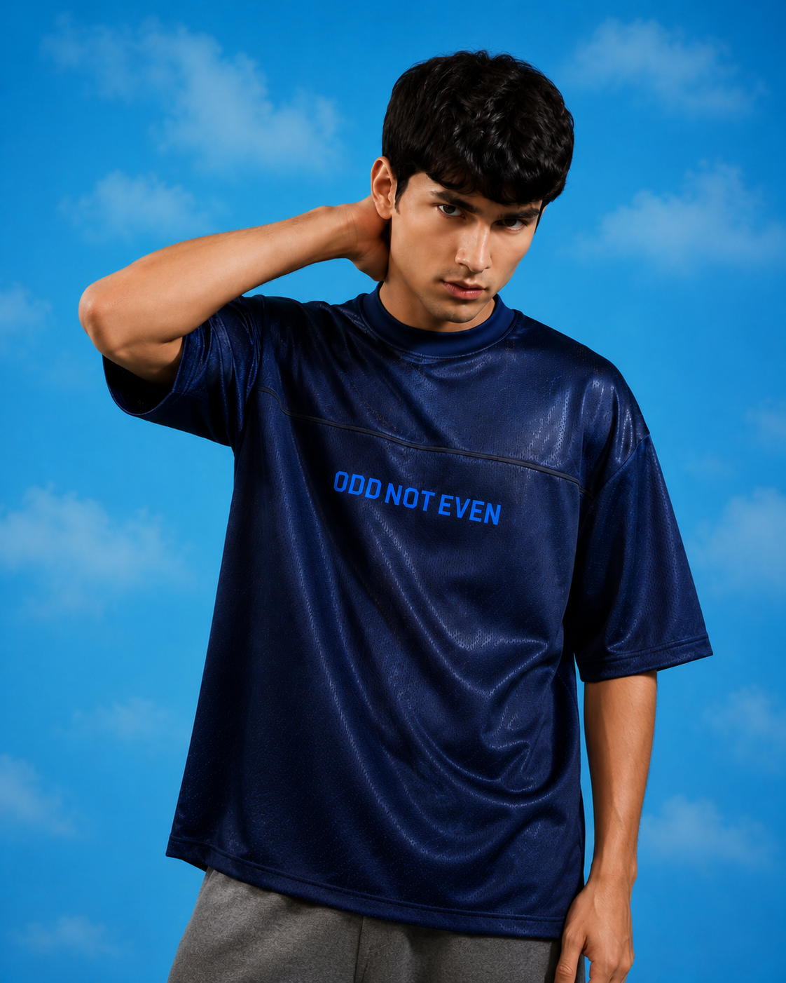 ODD Basic Jersey (Navy Blue) - relaxed fit fashion jersey, Odd Not Even streetwear