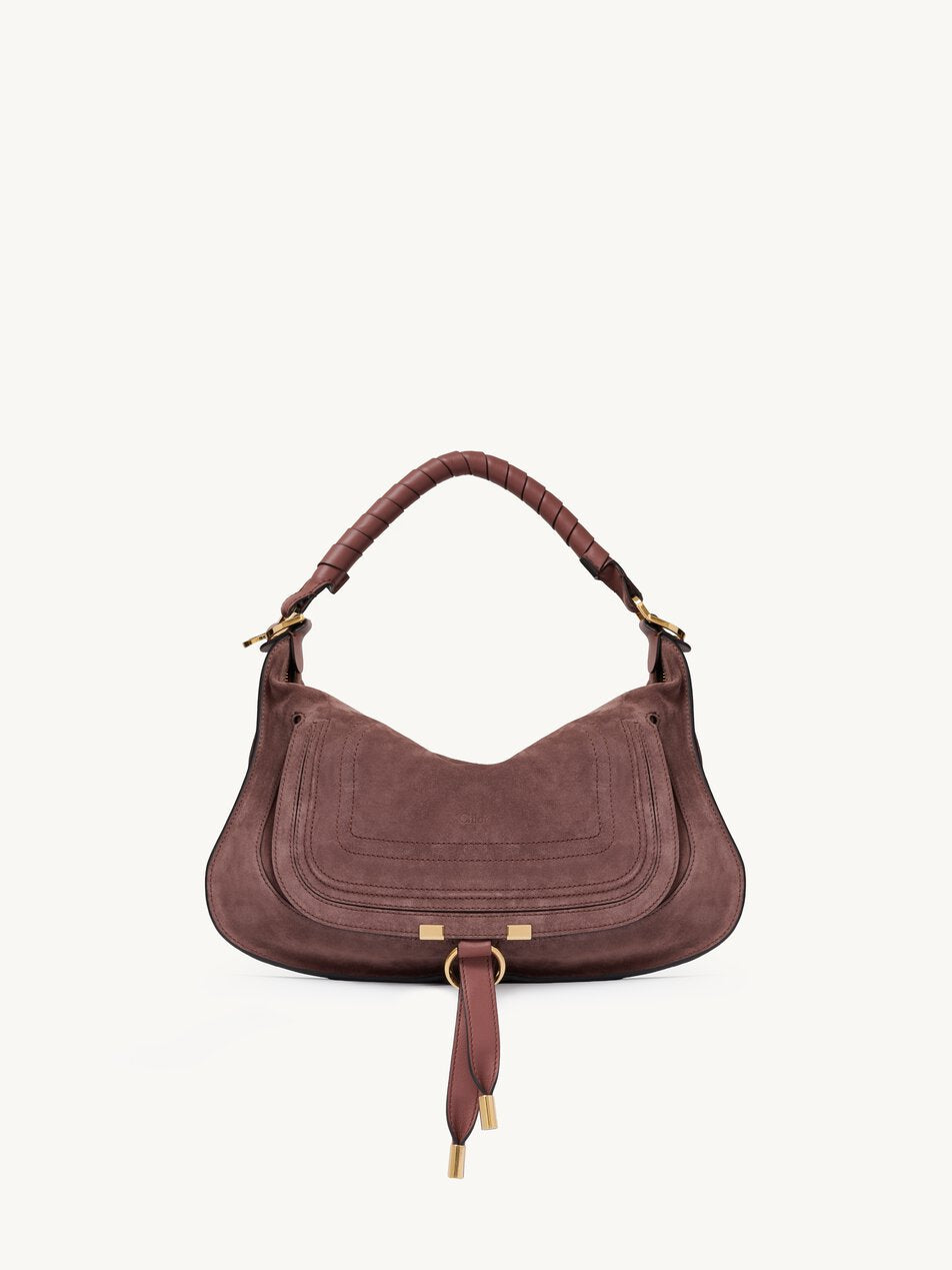 CHLOE Small Marcie shoulder bag in suede leather Blushy Brown