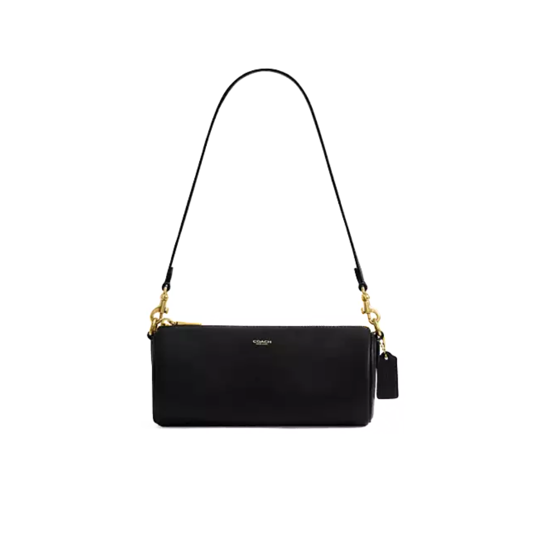 Coach Barrel Bag natural grain leather Brass Black