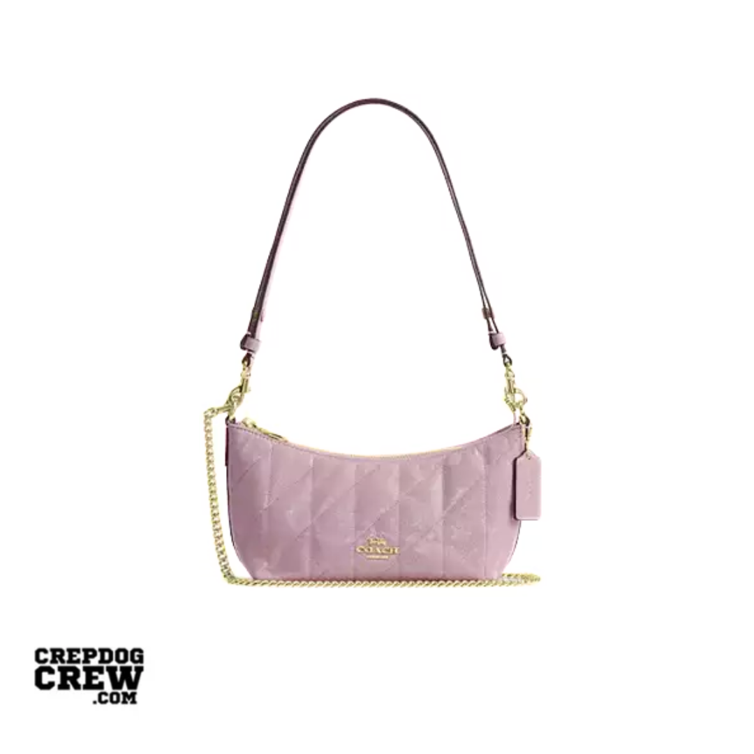 COACH Caitlin Shoulder Bag With Quilting glazed leather Gold Carnation