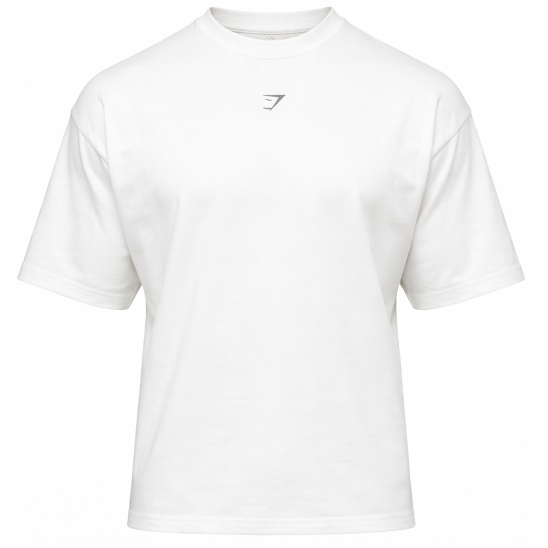 GYMSHARK LIFTING CLUB FLEX T-SHIRT OVERSIZED FIT WHITE
