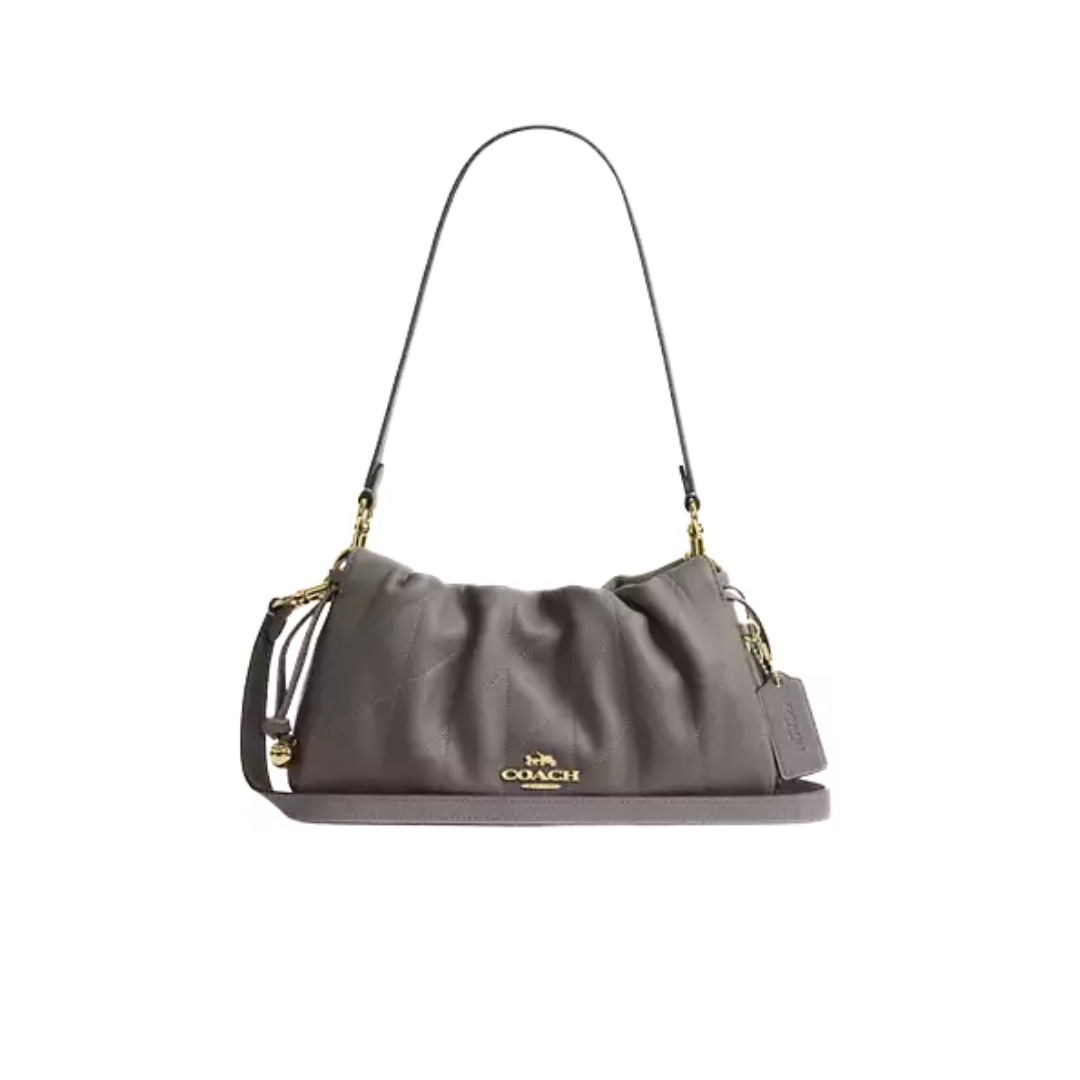 Coach Faye Shoulder Bag With Quilting nappa leather Gold Slate