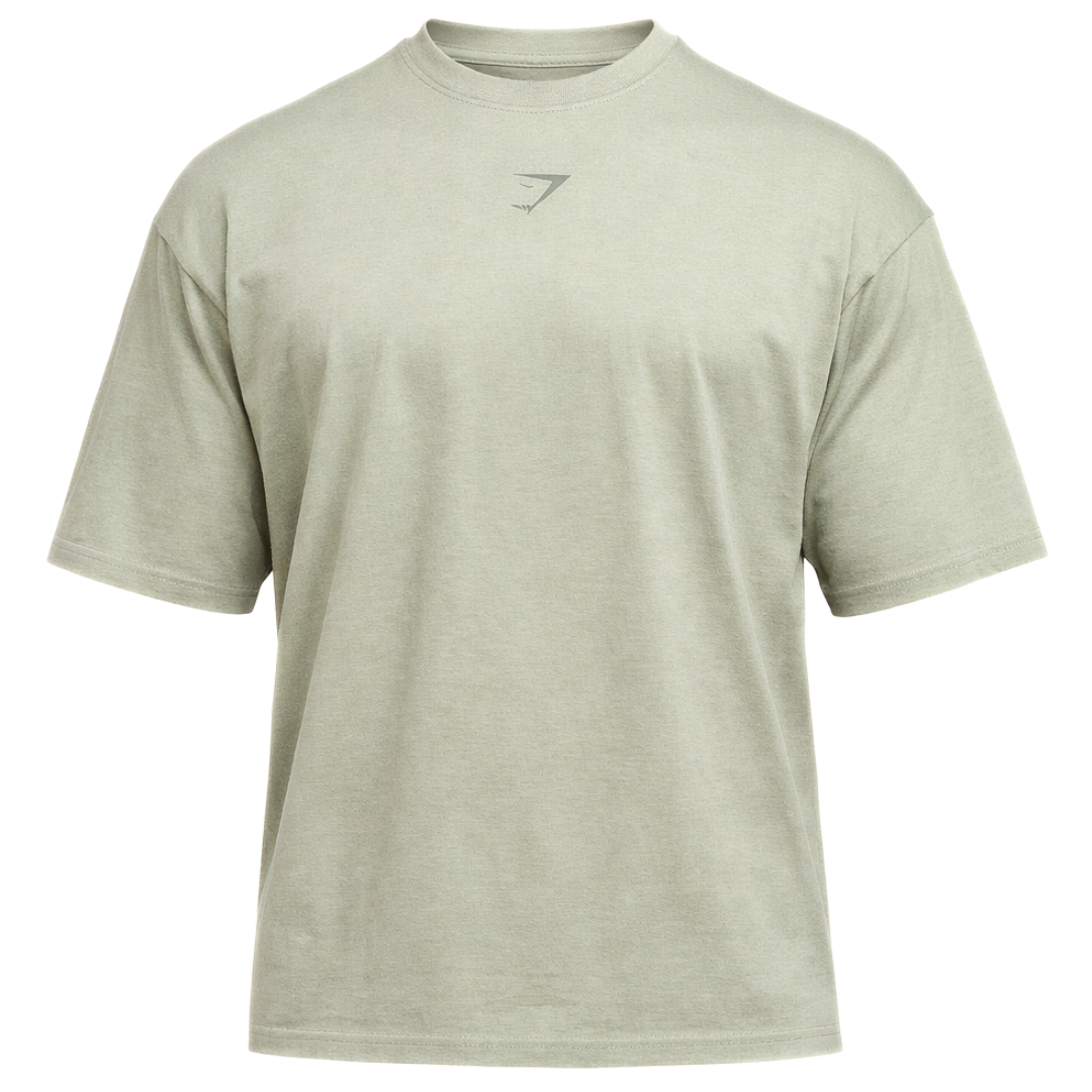 GYMSHARK HERITAGE WASHED T-SHIRT OVERSIZED FIT GREY