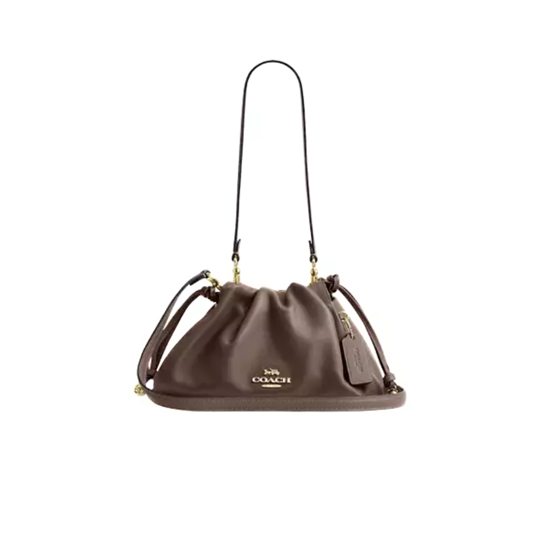 Coach Faye Shoulder Bag smooth leather Gold Dark Stone