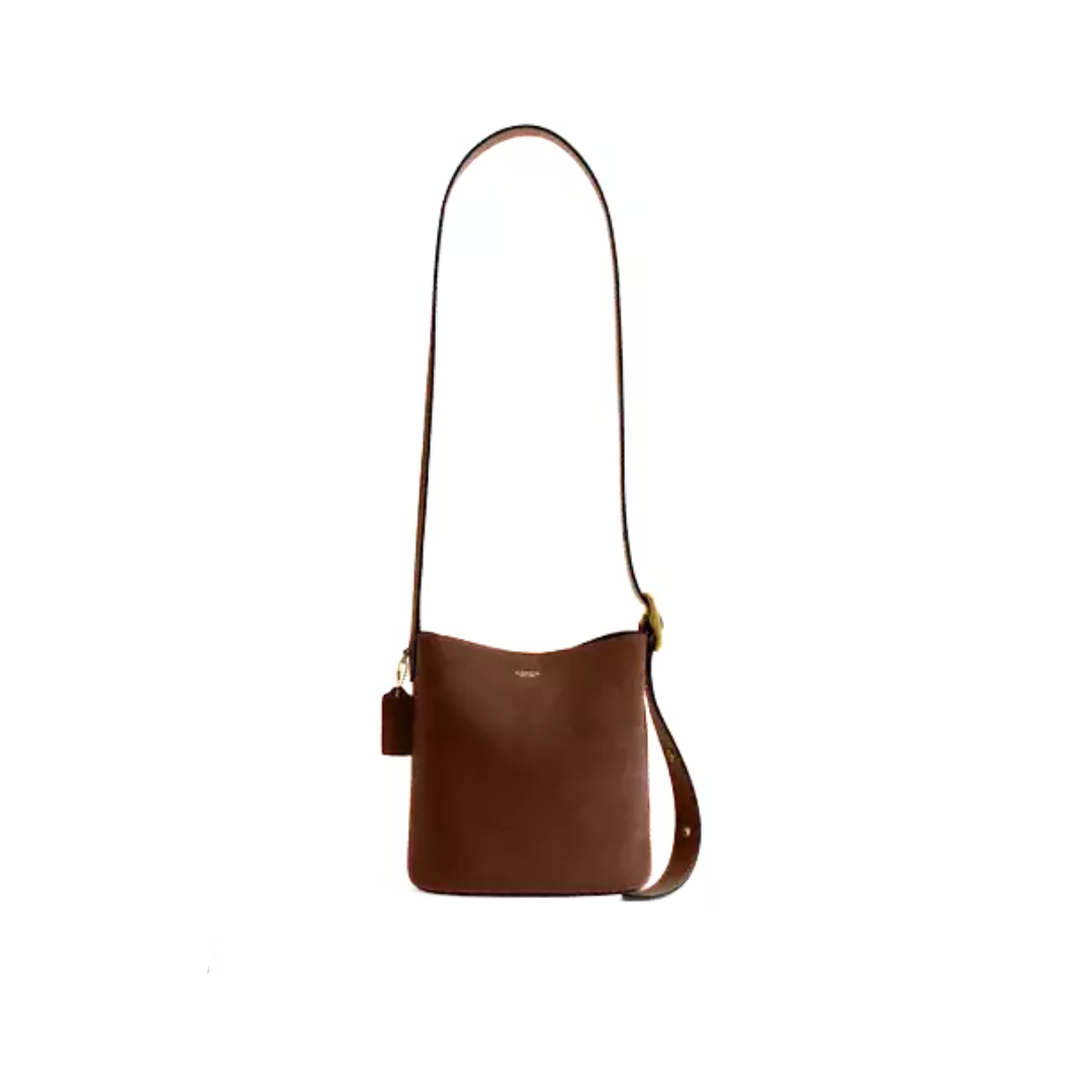 Coach Bleecker Bucket Bag 21 suede Brass Warm Brown