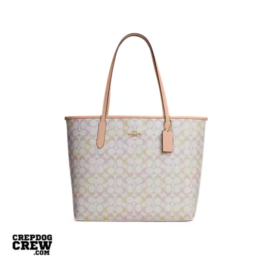 Coach City Tote Bag In Signature Canvas Im Chalk Pink