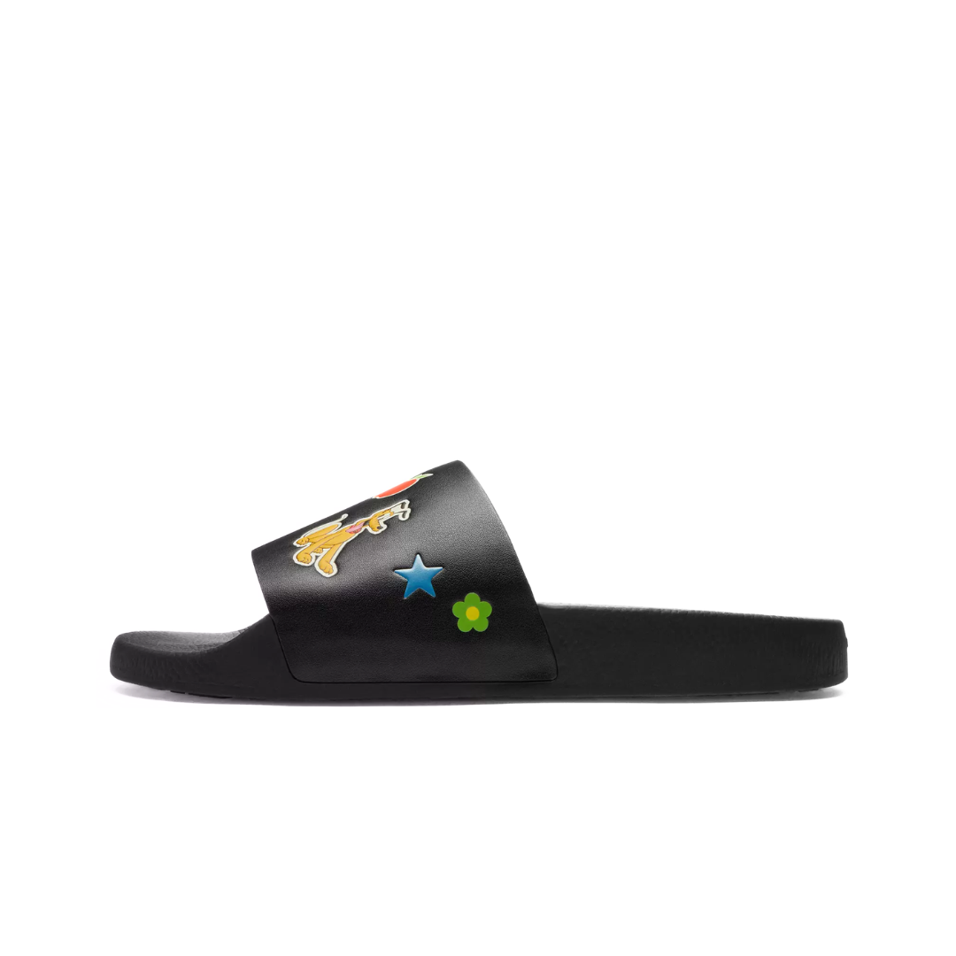 COACH Slide Disney X Coach Slide With Sticker Print Black Multi Silver