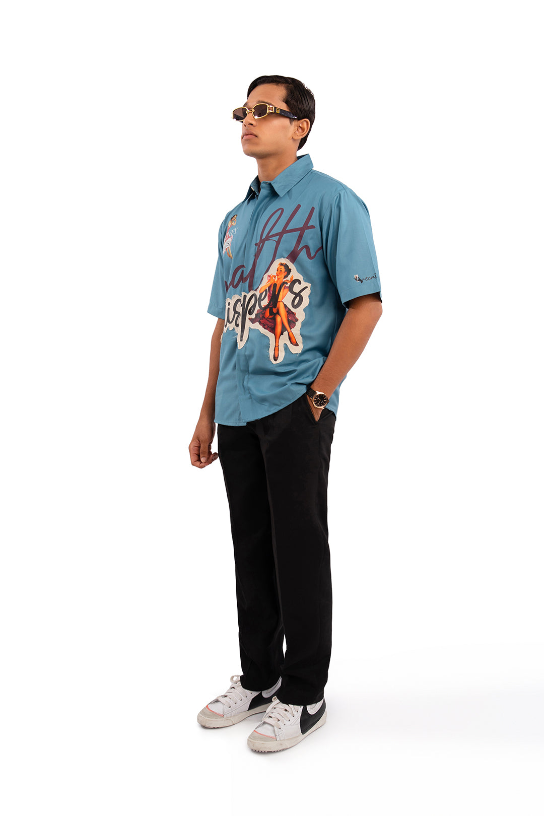 Wealth whispers shirt - Teal Blue