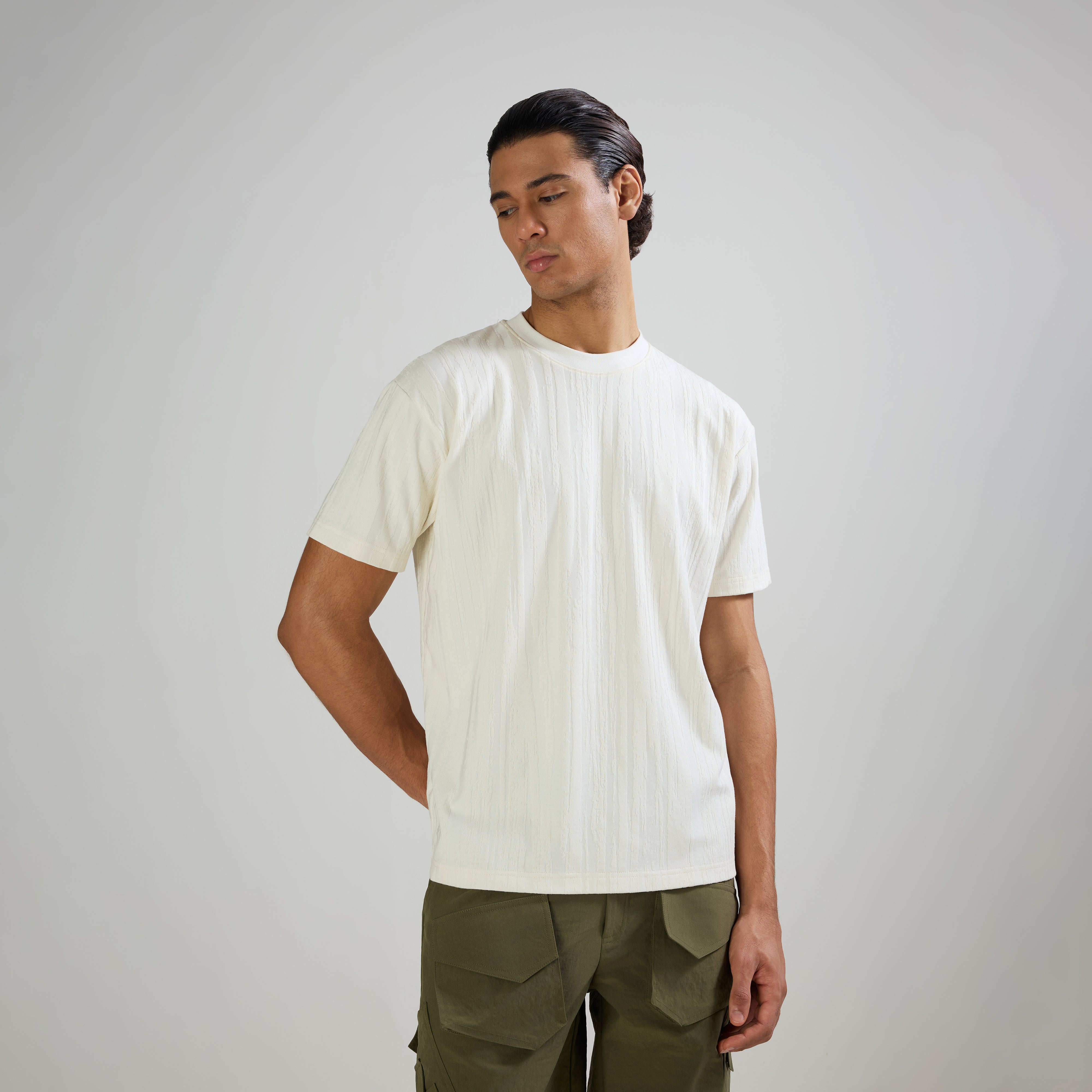 Jacquard Round Neck T-shirt