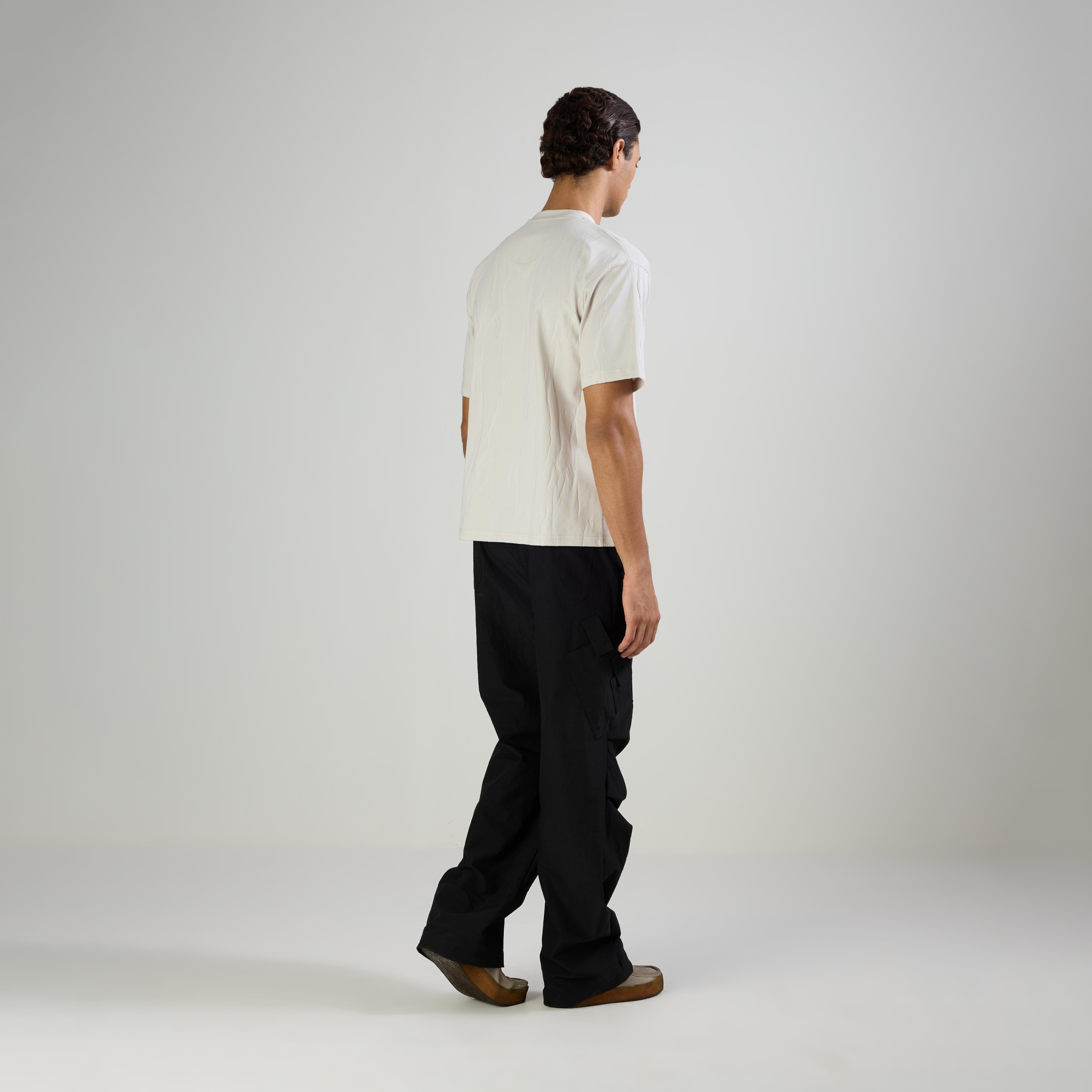 JACQUARD ROUND NECK T-SHIRT - MILD GREY