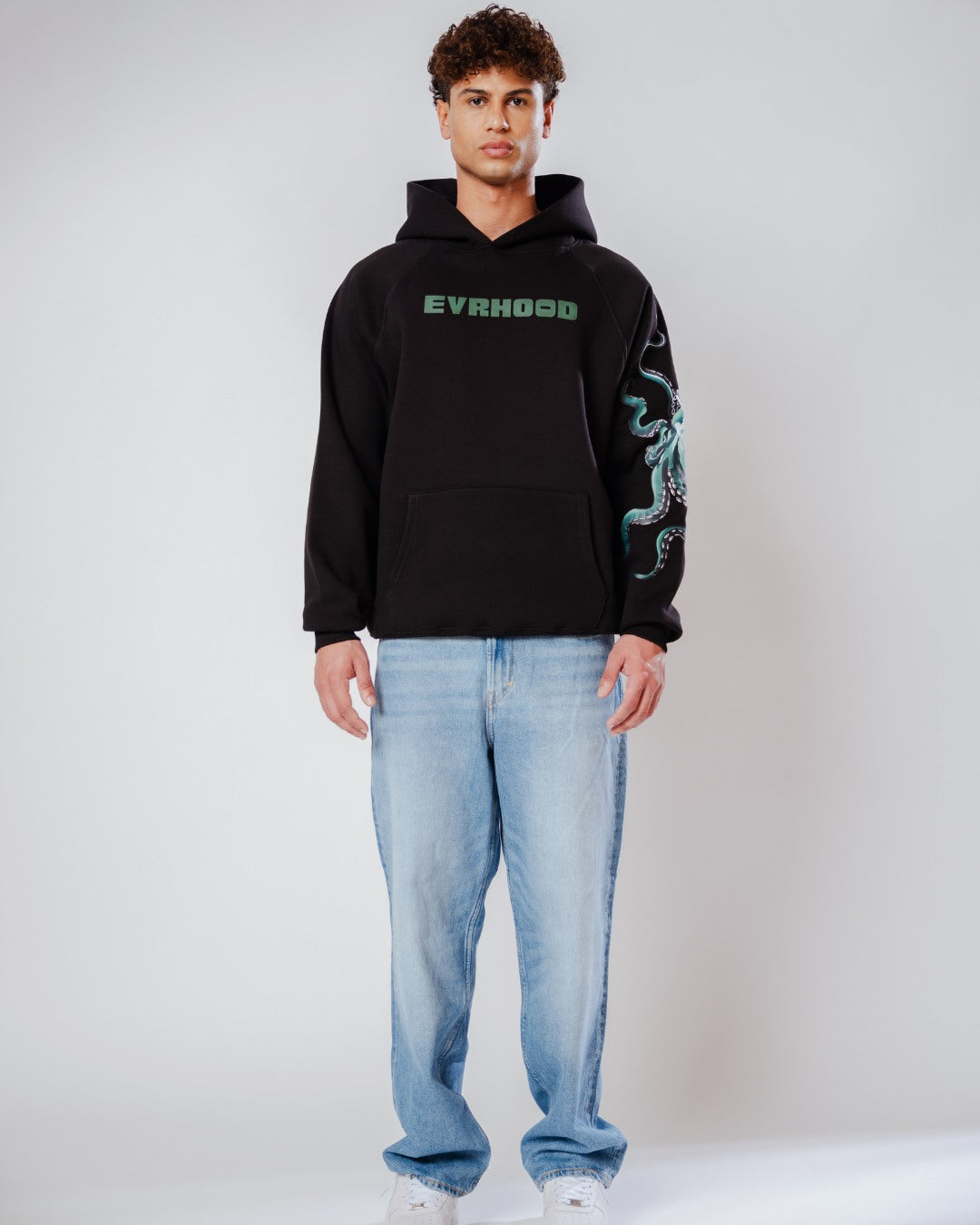Octo Hoodie - Evrhood oversized graphic hoodie on model