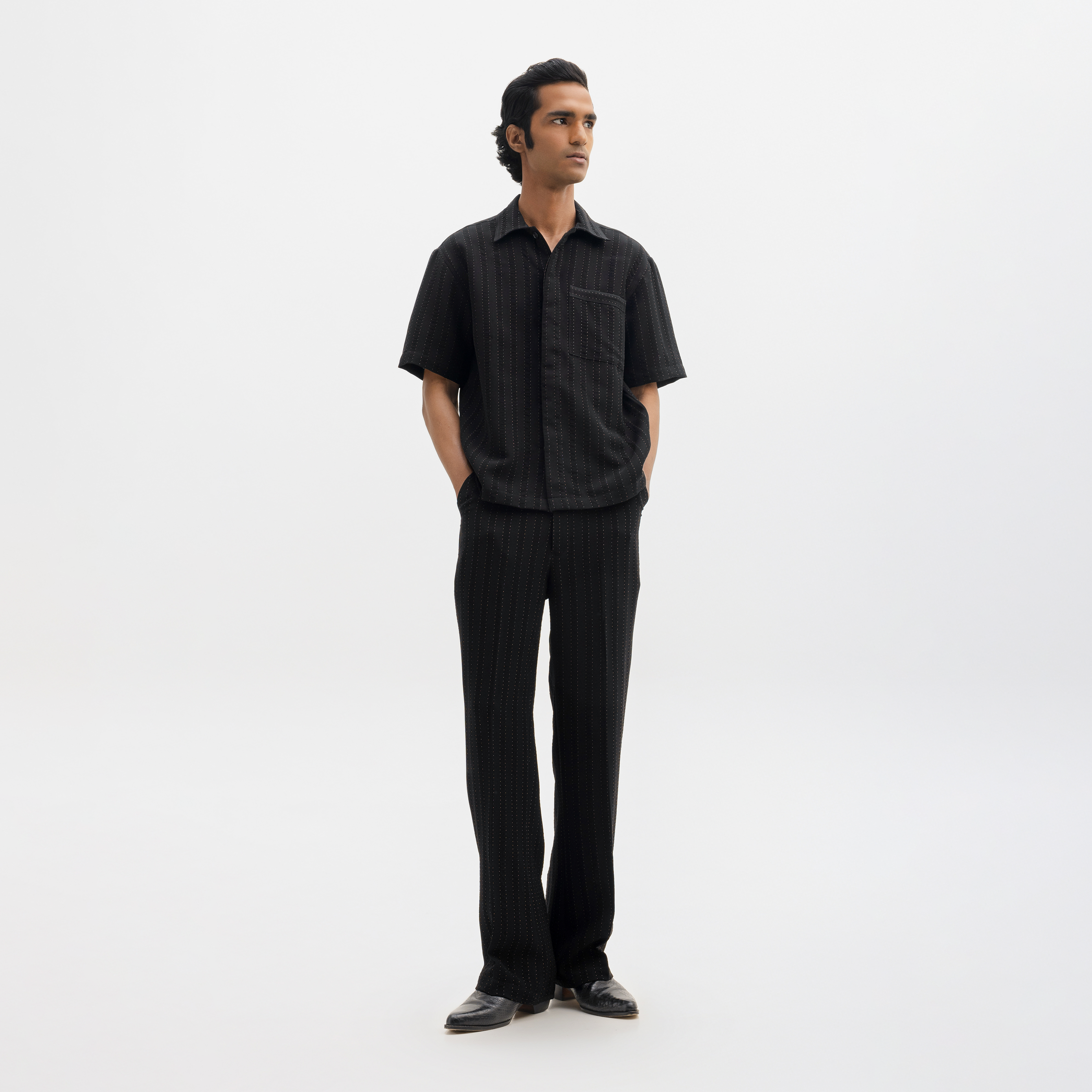 PINSTRIPE CUBAN SHIRT