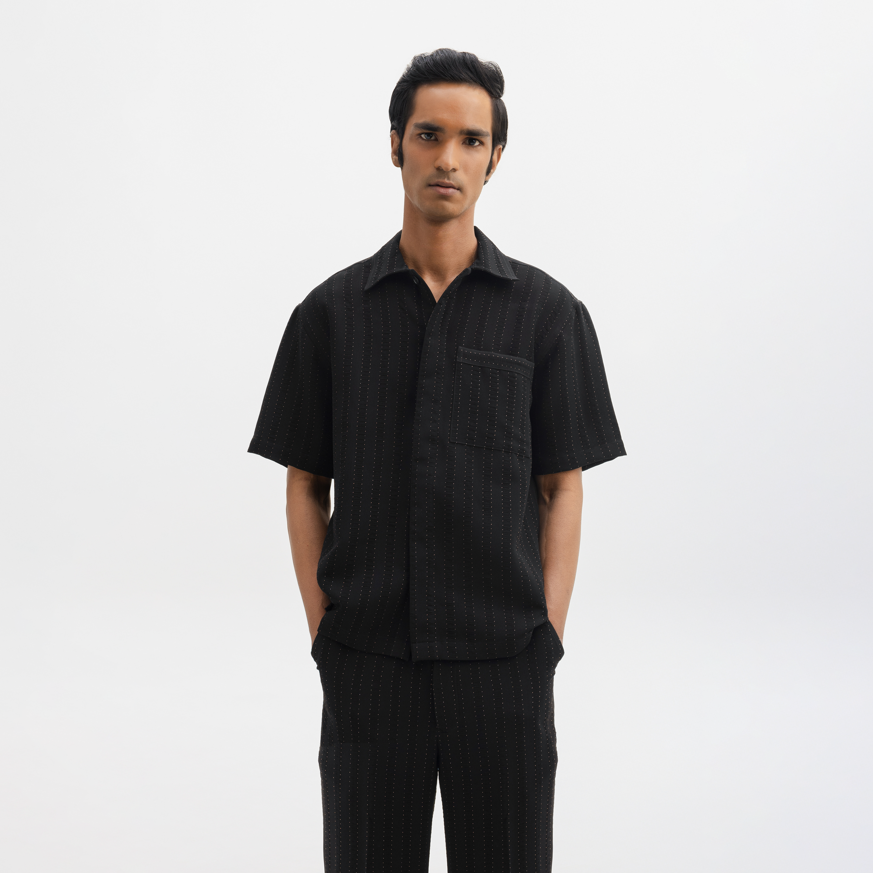 PINSTRIPE CUBAN SHIRT