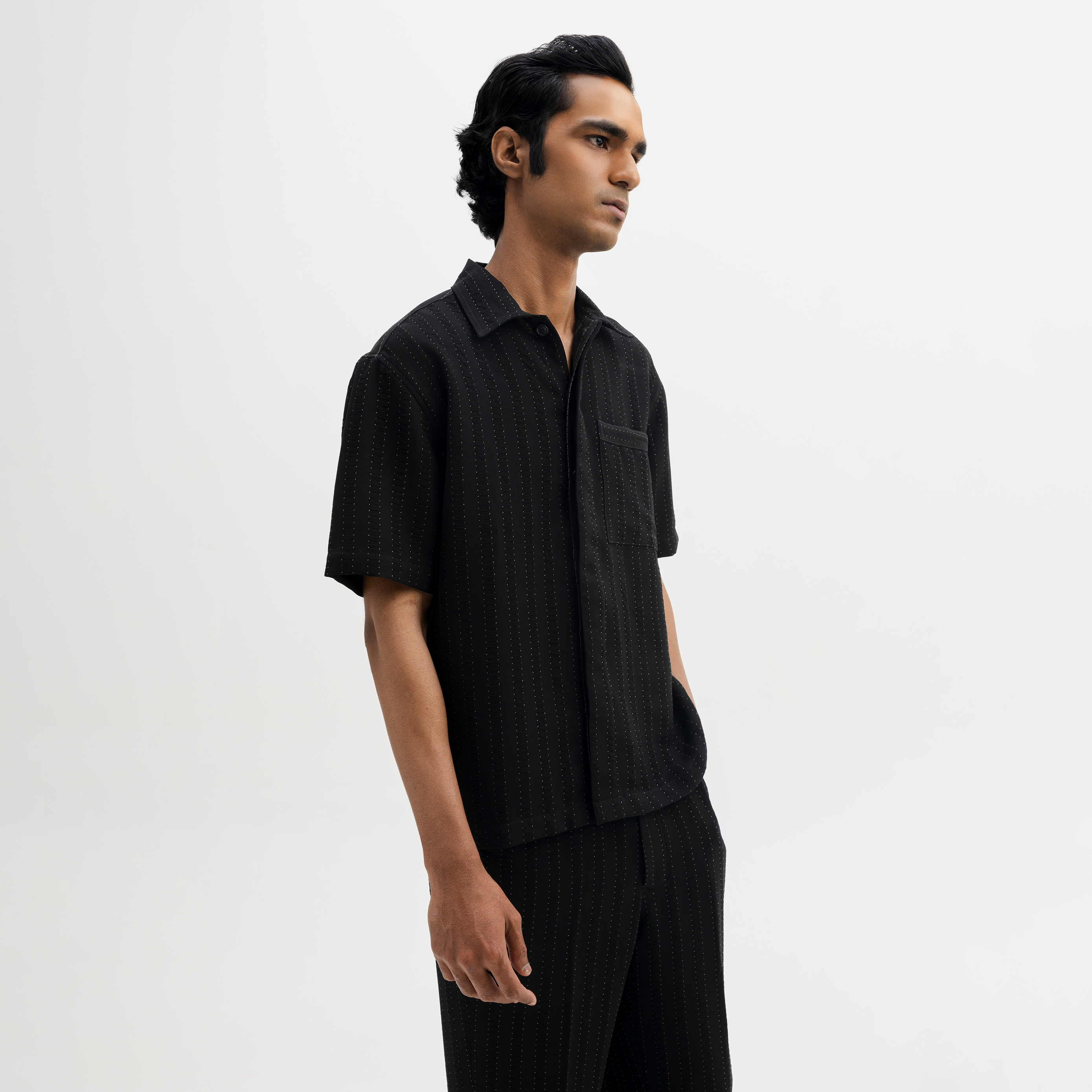 PINSTRIPE CUBAN SHIRT
