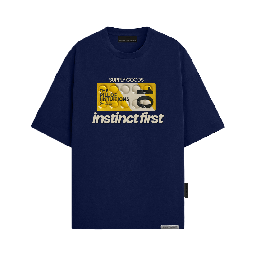 Pill- Oversized T-Shirt (Navy Blue)