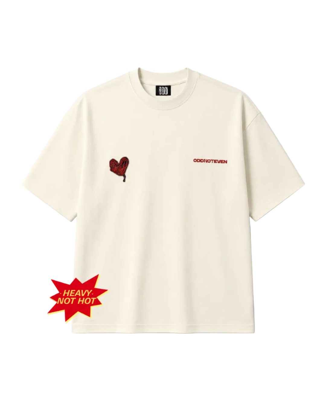 Scribble Heart White Basic Tshirt