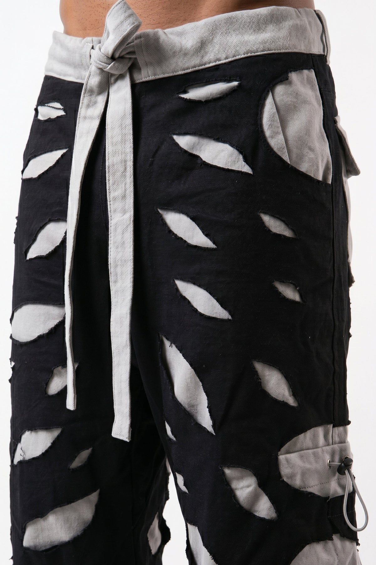 Rage Distressed Cargo Pants (B&W)