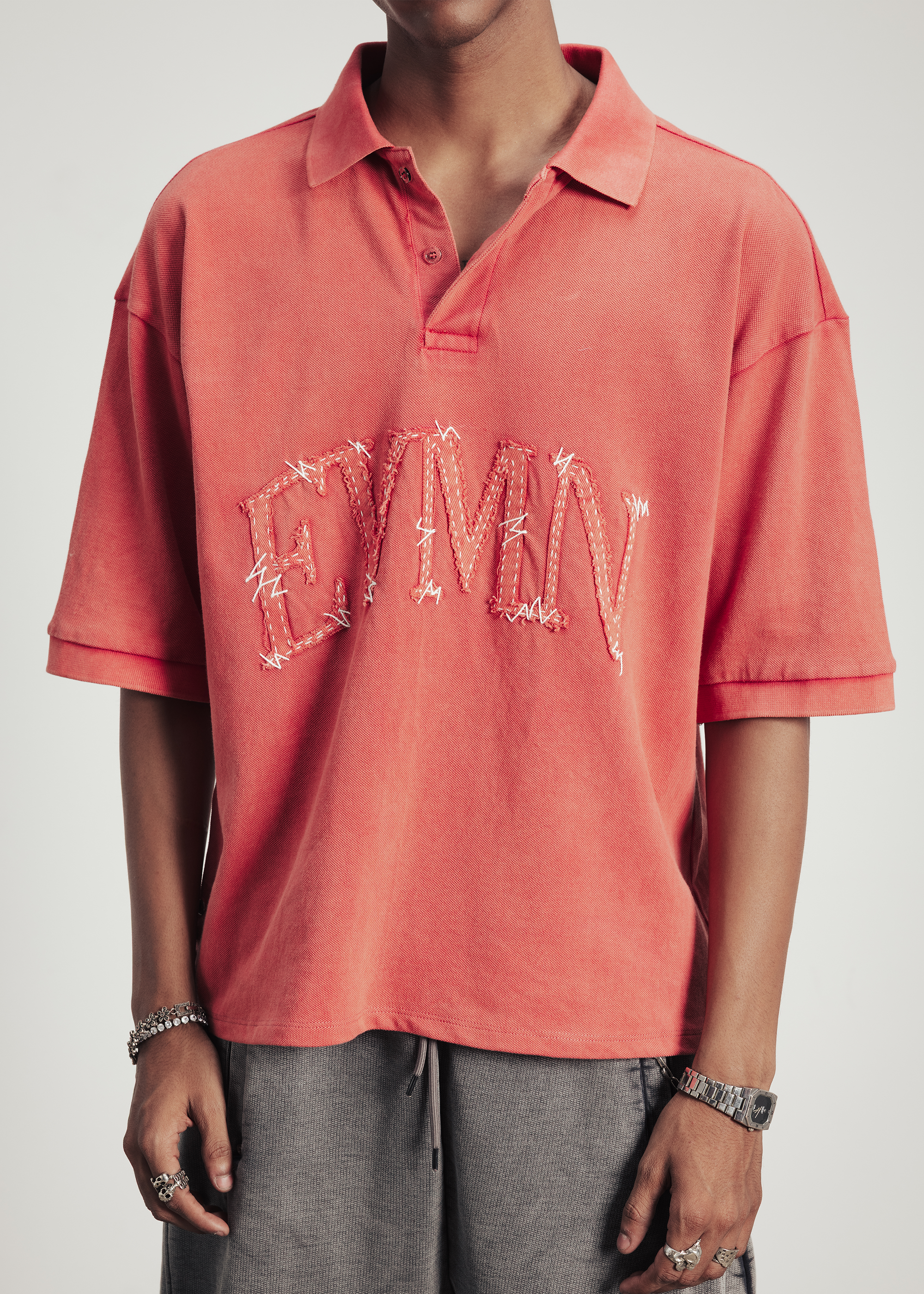 Patch polo t-shirt