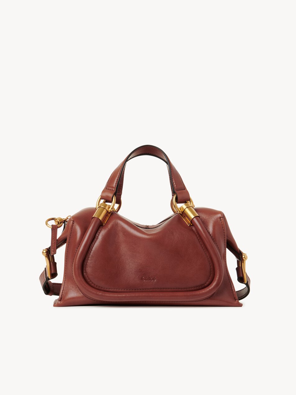 CHLOE Small Paraty 24 bag in shiny leather Dark Ebony