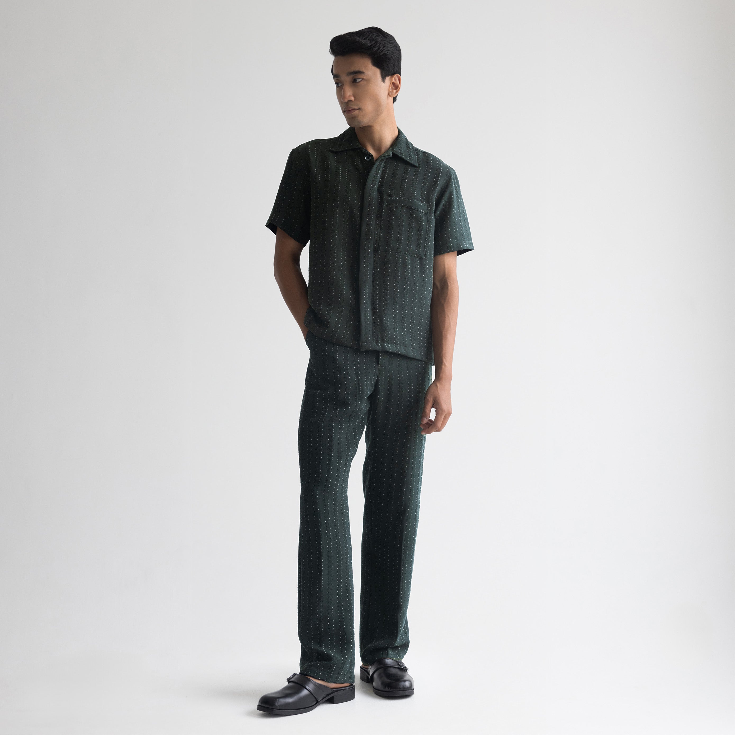 PINSTRIPE CUBAN SHIRT