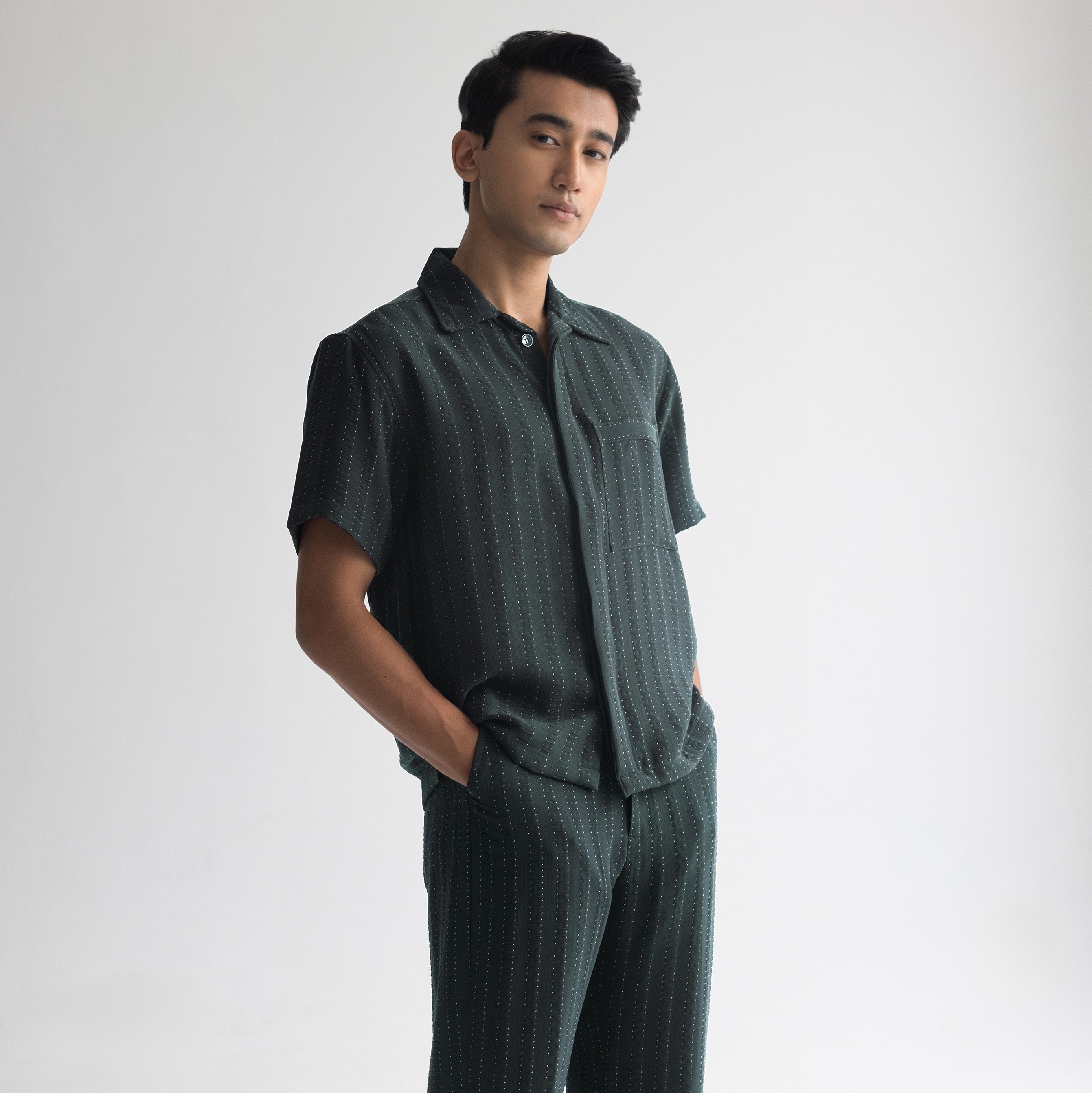 PINSTRIPE CUBAN SHIRT