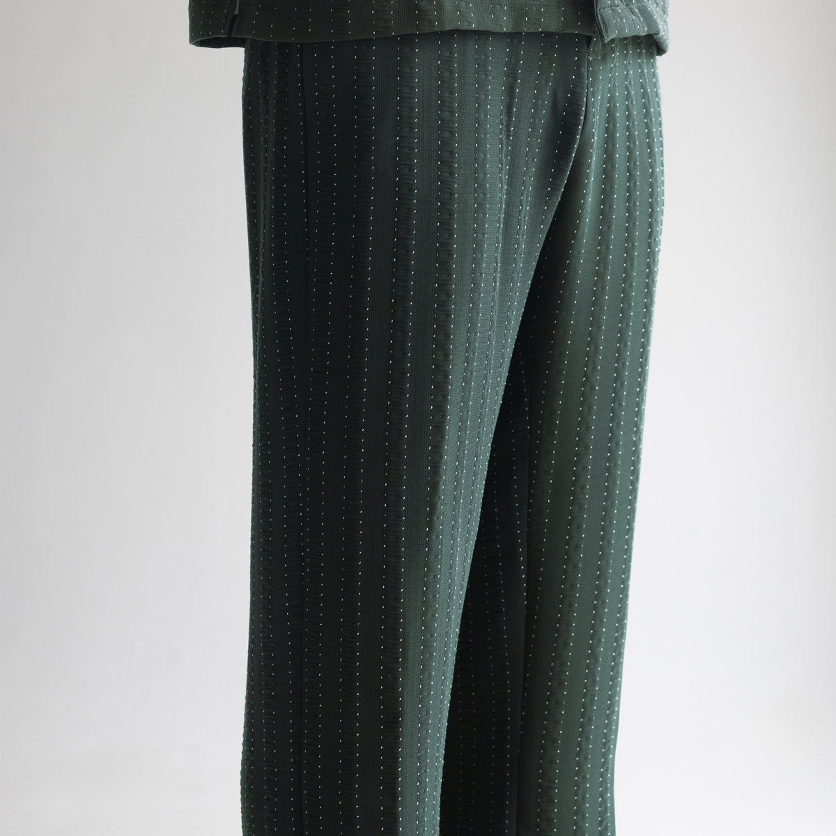 PINSTRIPE YAMAZAKI PANTS - FOREST GREEN