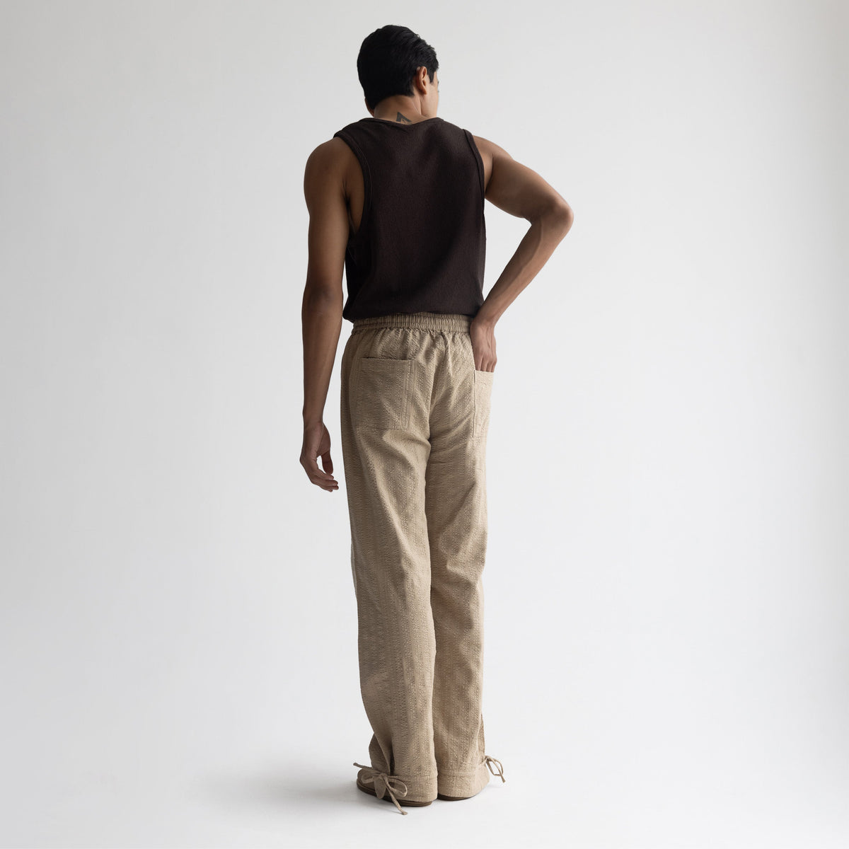 SEER SUCKER PYJAMA - KHAKI