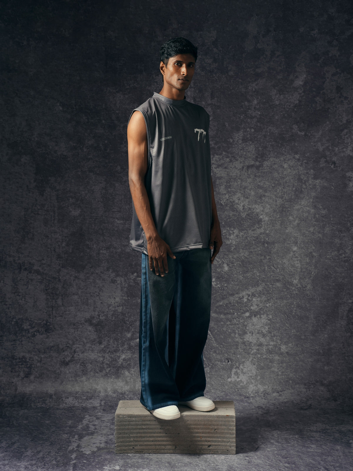 777 Grey Basic Sleeveless Jersey