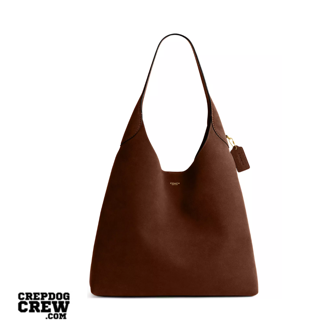 COACH Brooklyn Shoulder Bag 39 suede Brass Warm Brown