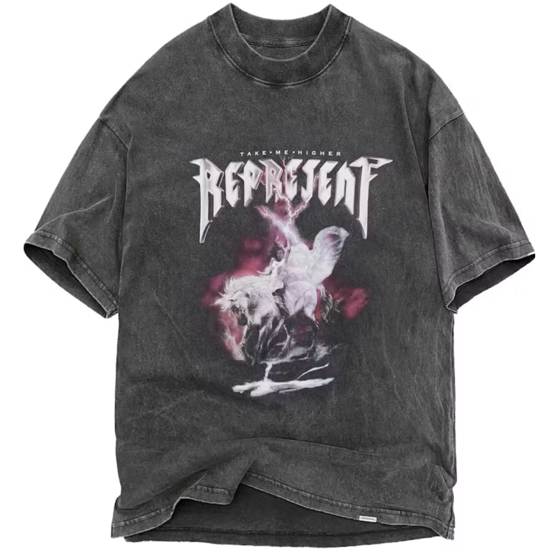 Represent Take Me Higher T-Shirt Shirt Vintage Grey