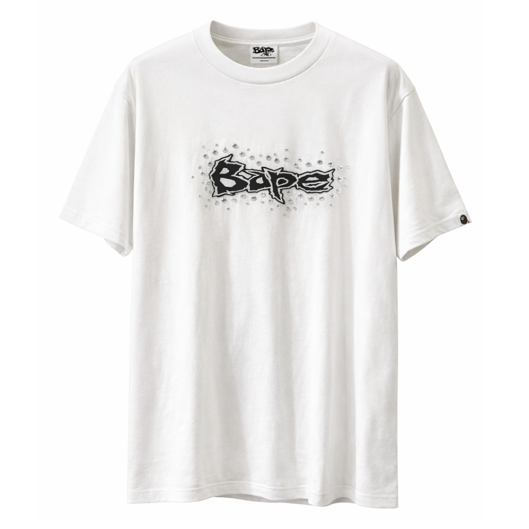 A BATHING APE STUDDED TEE WHITE
