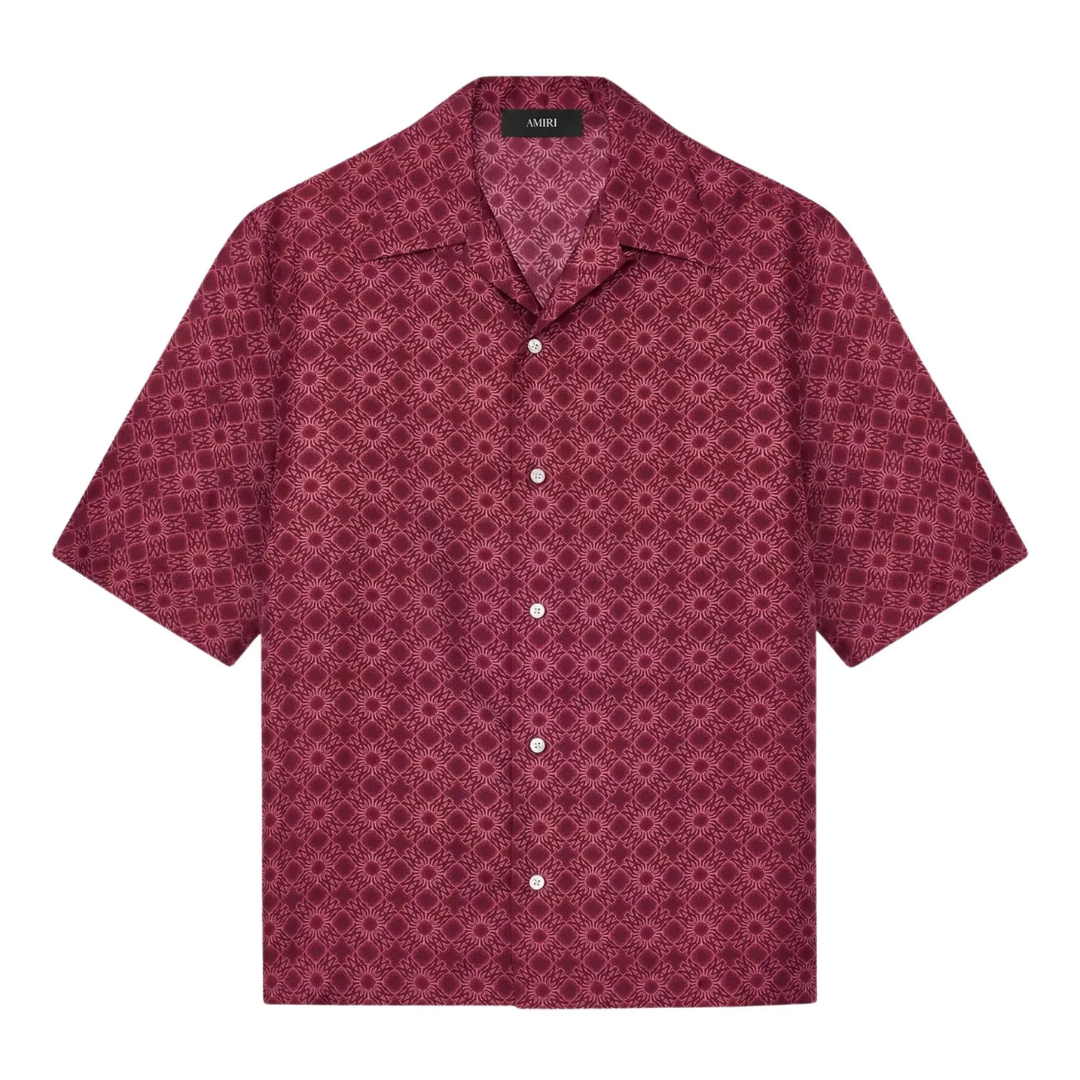 AMIRI COLLARED PATTERNED SHIRT RED