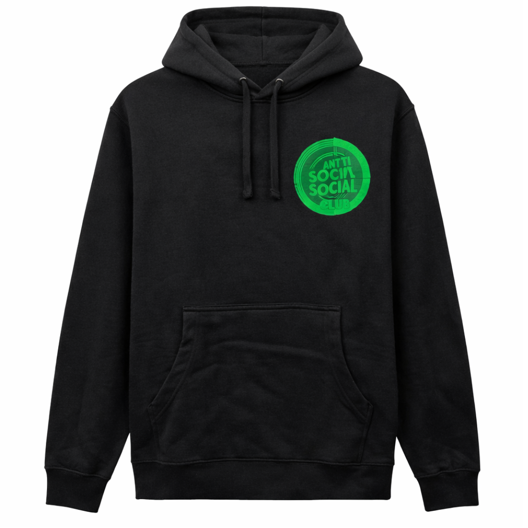 ANTI SOCIAL SOCIAL CLUB BULLSEYE HOODIE BLACK GREEN