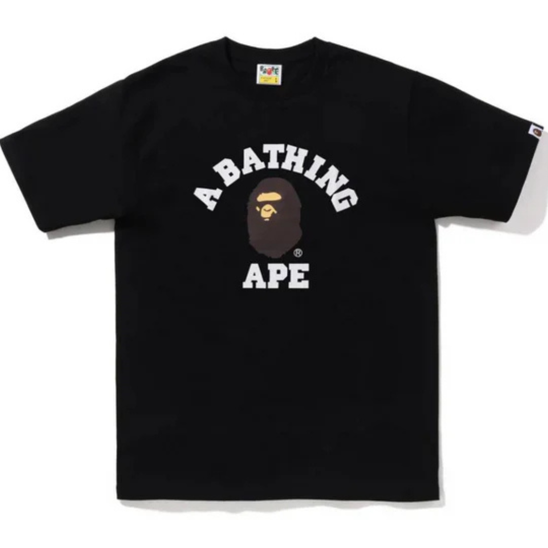 BATHING APE Logo College T-shirt Black