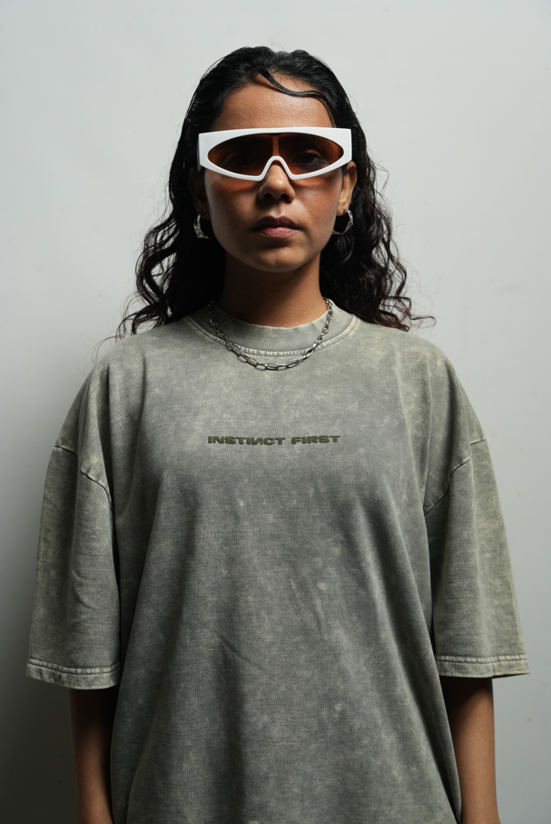 Washed oversized T-shirt (Jade)