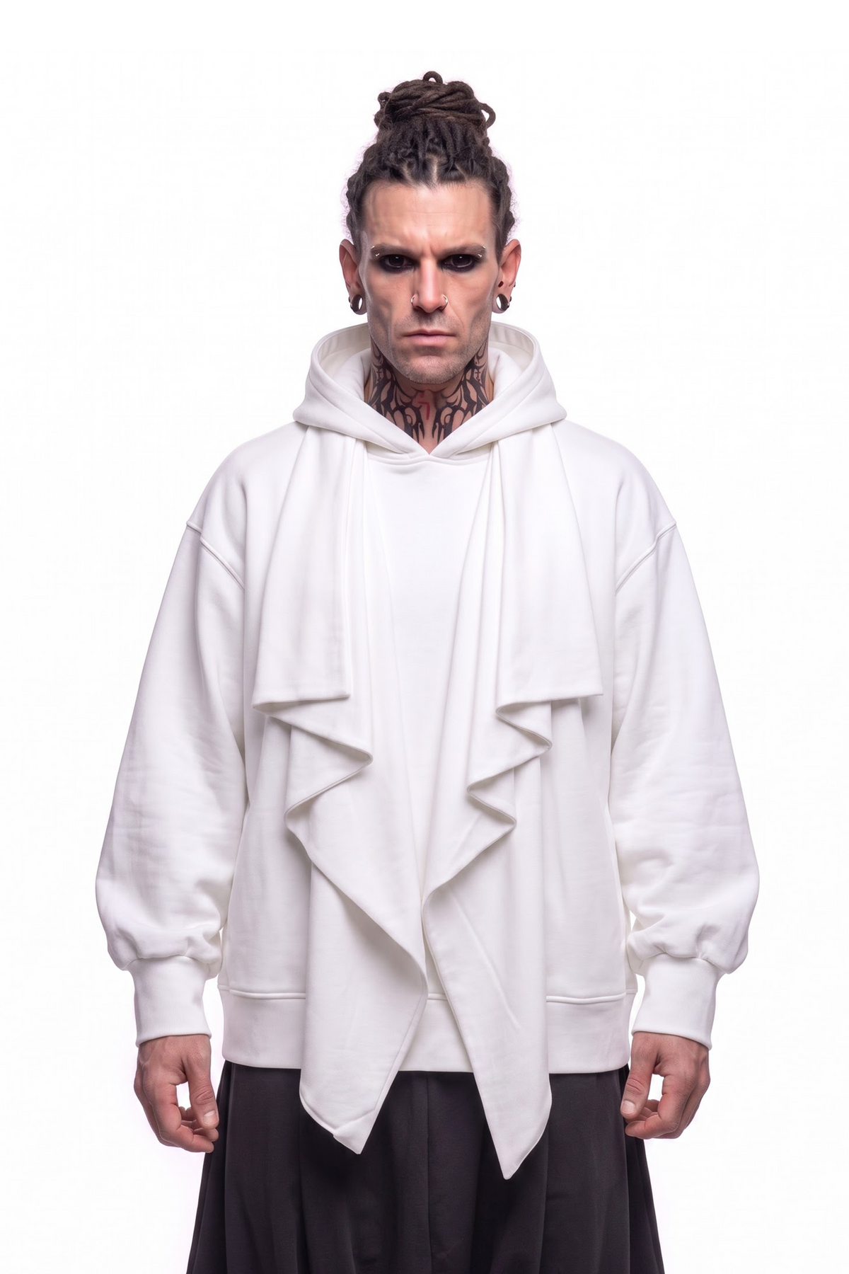 Shawl Draped Hoodie (Limited White Ver.)