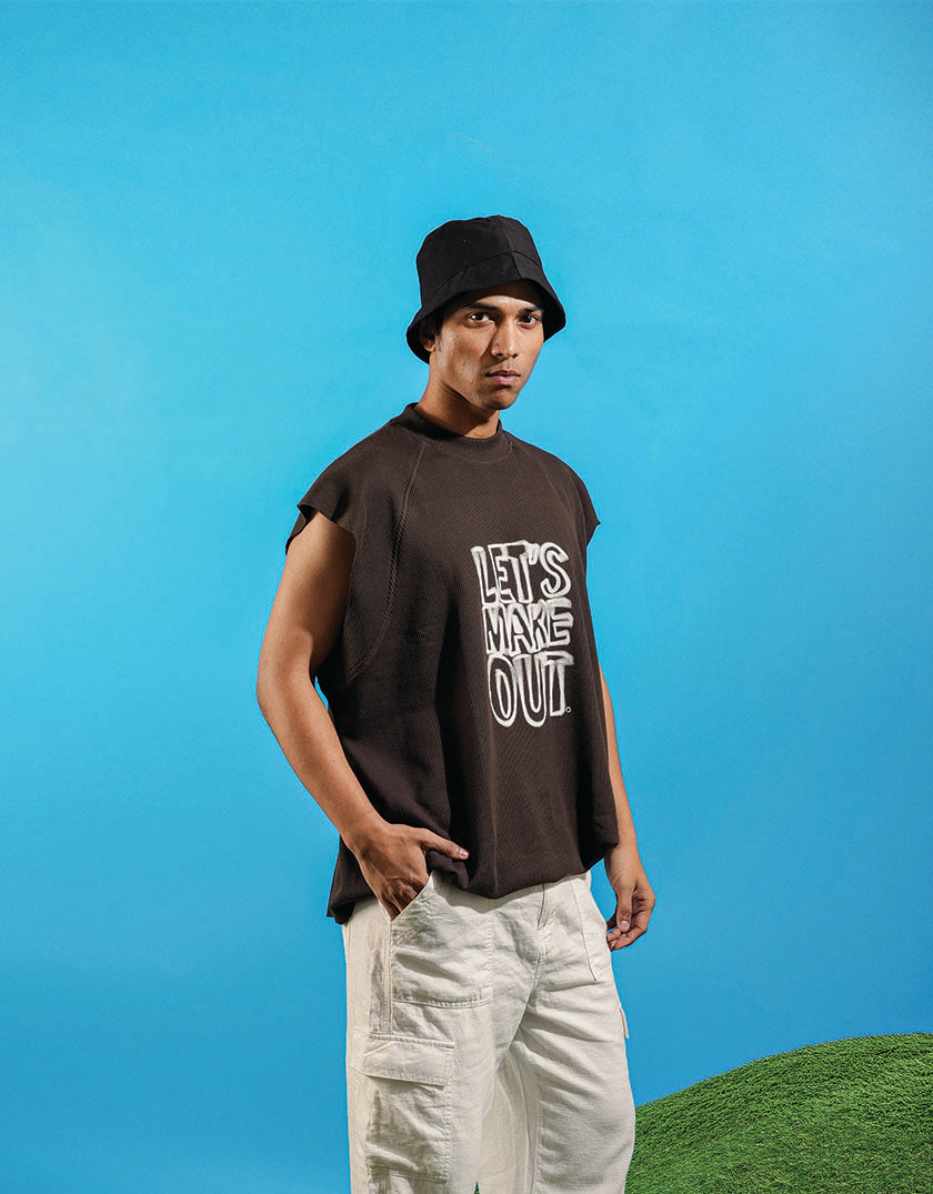 ODD ASAP Makeout Brown Sleeveless T Shirt