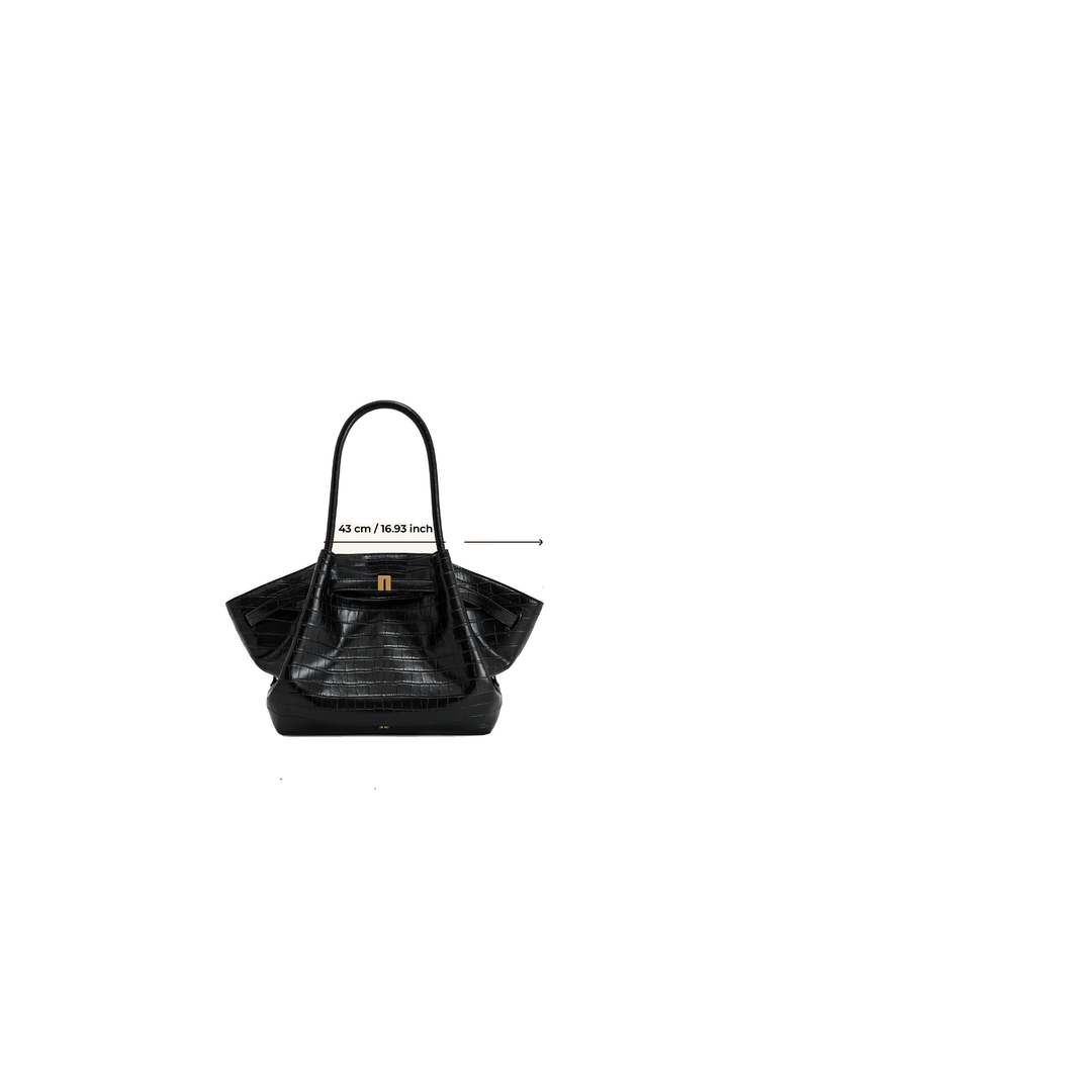JW PEI Hana Medium Tote Bag - Black Croc