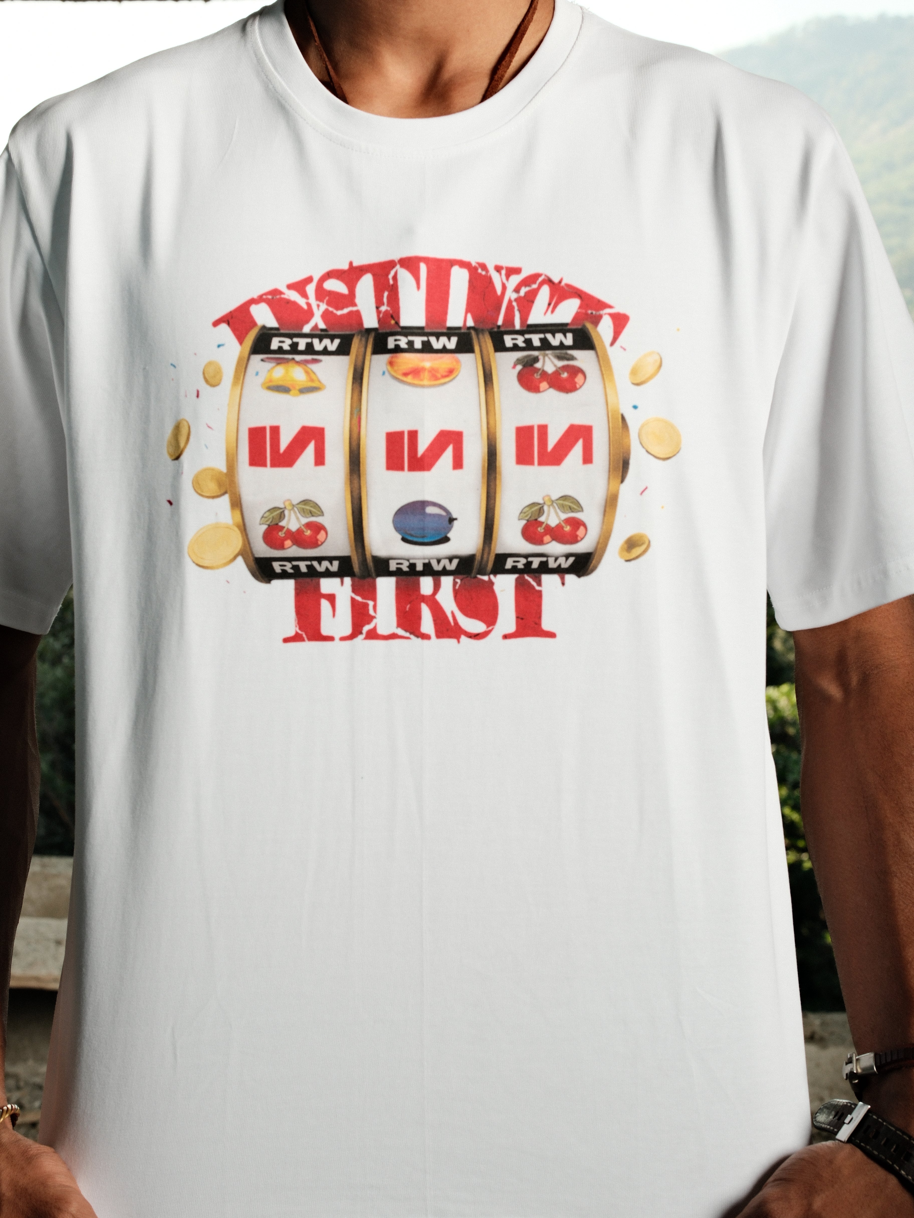 Slot Machine - Relaxed Fit Tshirt (White)
