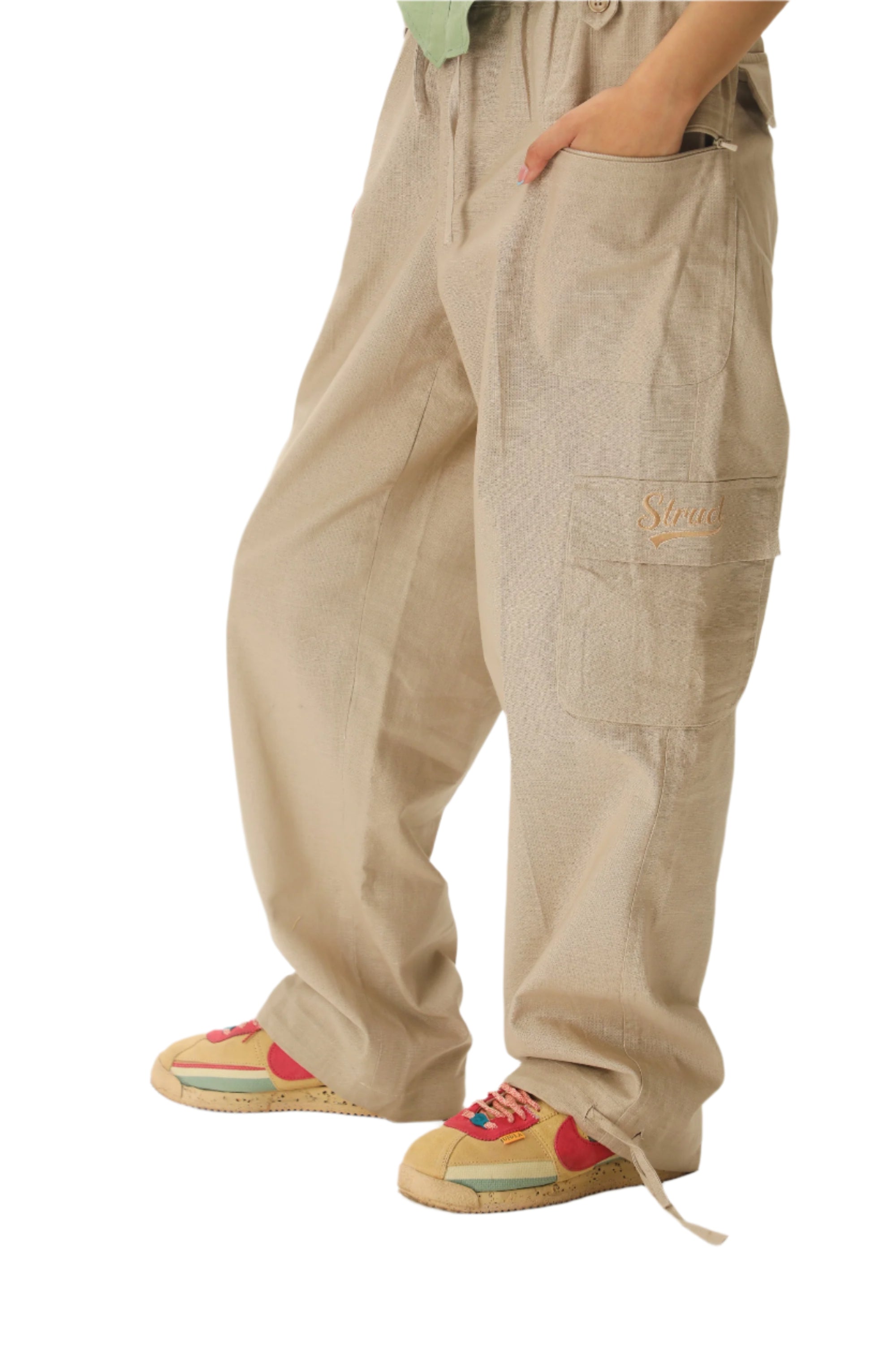 ECRU LINEN CARGOS
