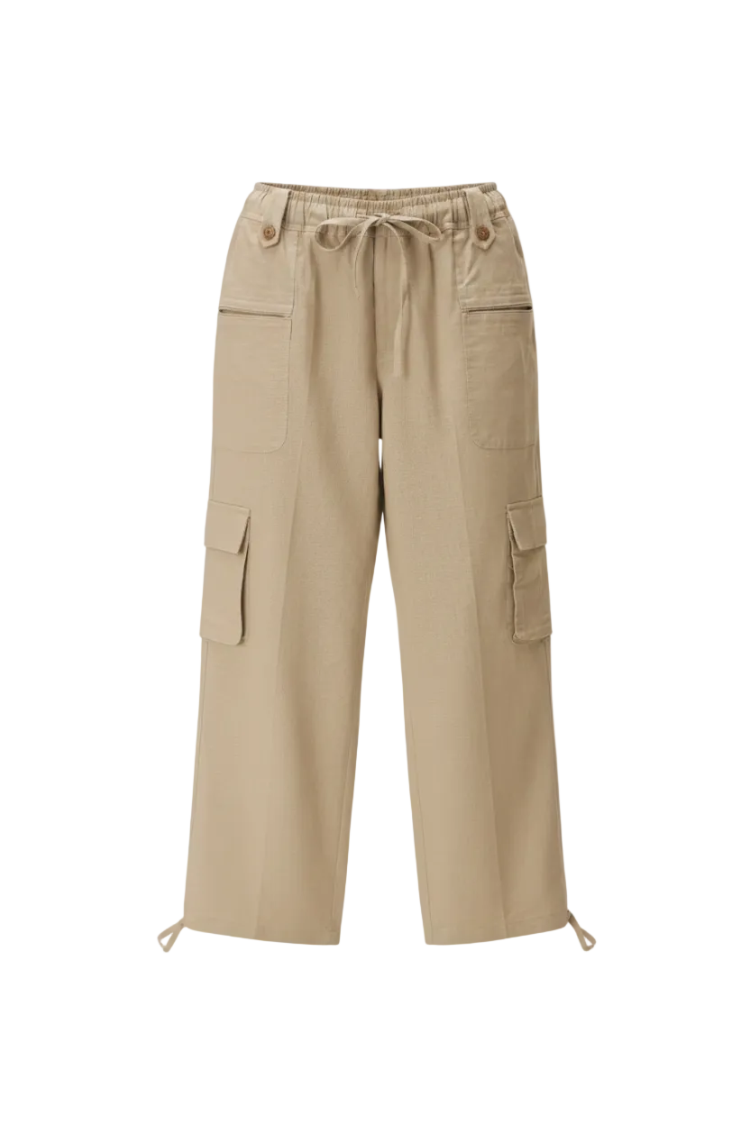 ECRU LINEN CARGOS